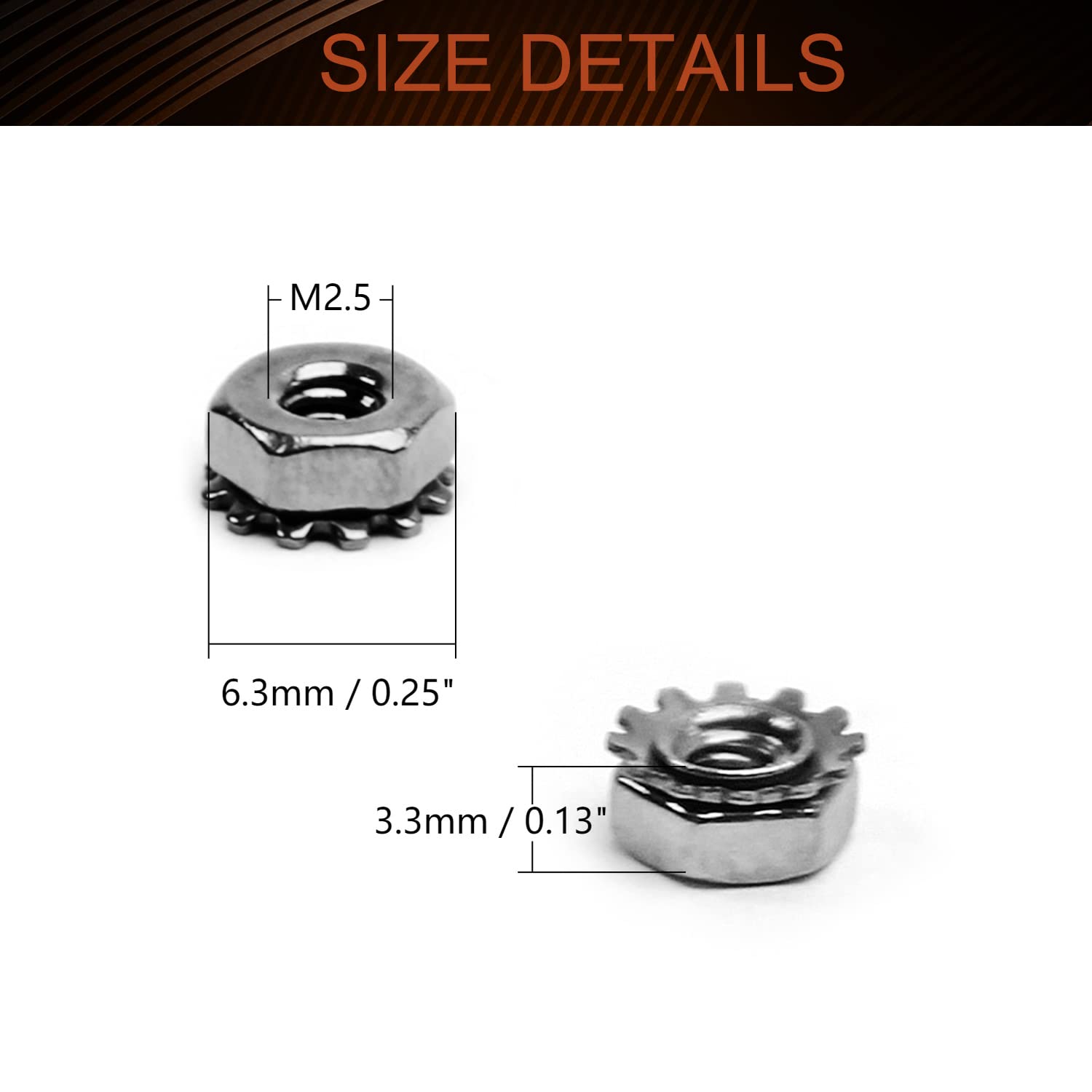 MroMax 200Pcs #4-40 K-Lock Nuts, 304 Stainless Steel Keps Lock Nuts - Silver, Hex Nuts for Machinery, Furniture & Electrical Appliances | Secure Fastening Hardware Accessories for DIY Projects & Industrial Use