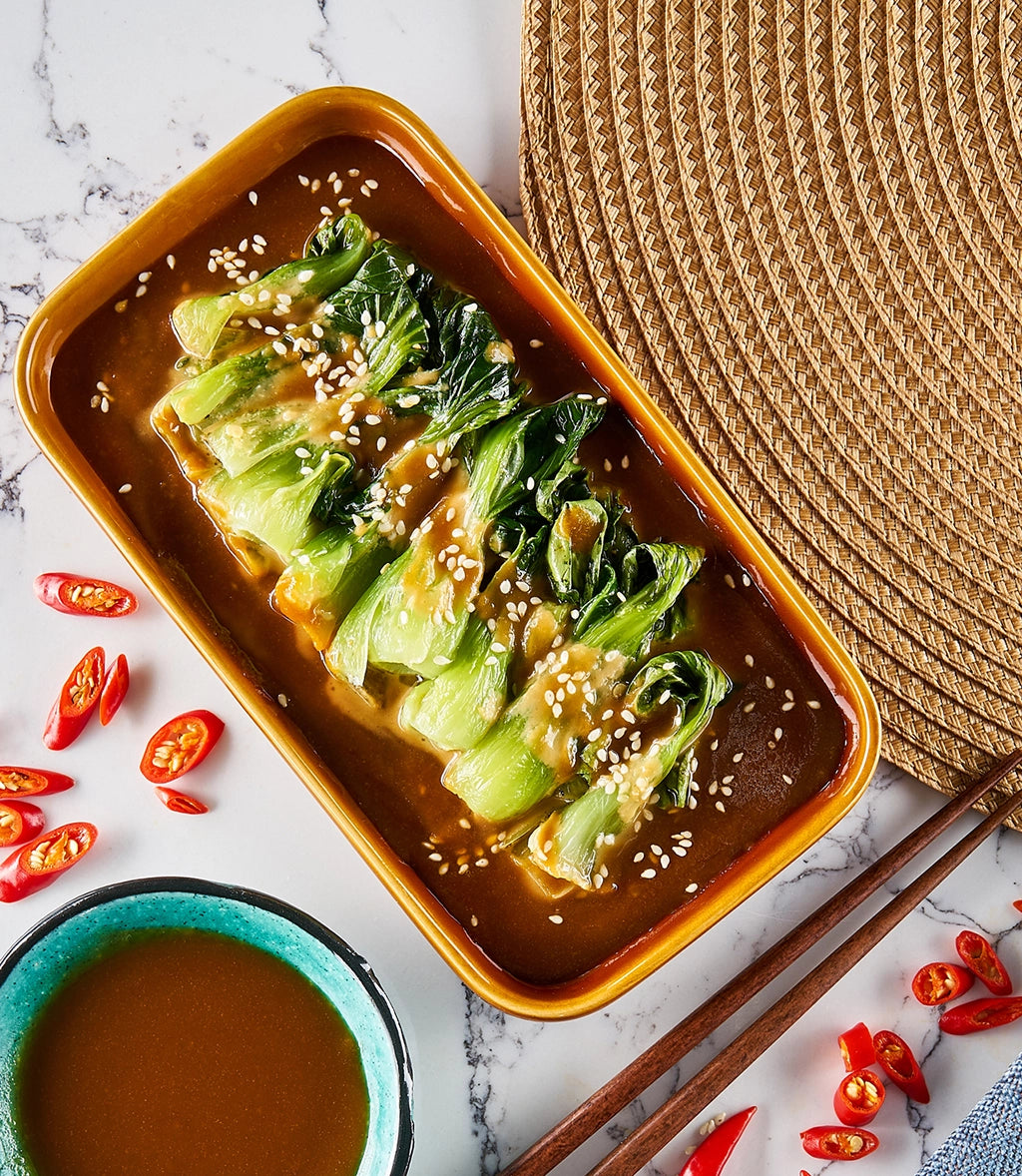 Fresh Organic Bok Choy with Delicious Peanut Sauce - Healthy Asian Vegetable Side Dish for Stir Fry, Salads & Vegan Meals