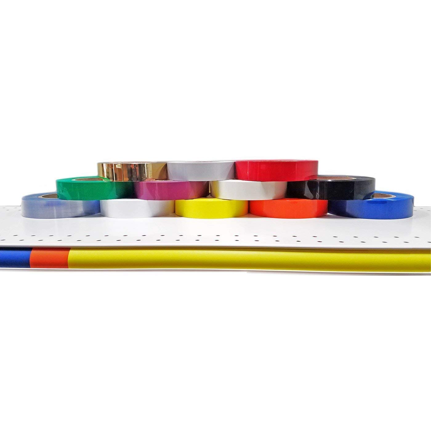 STORE FIXTURES DIRECT 10-Pack Blue Vinyl Gondola Shelving Inserts - 130 FT x 1.25 in Ticket Channel Decorative Strips for Retail Store Displays & Supermarket Shelving Organization