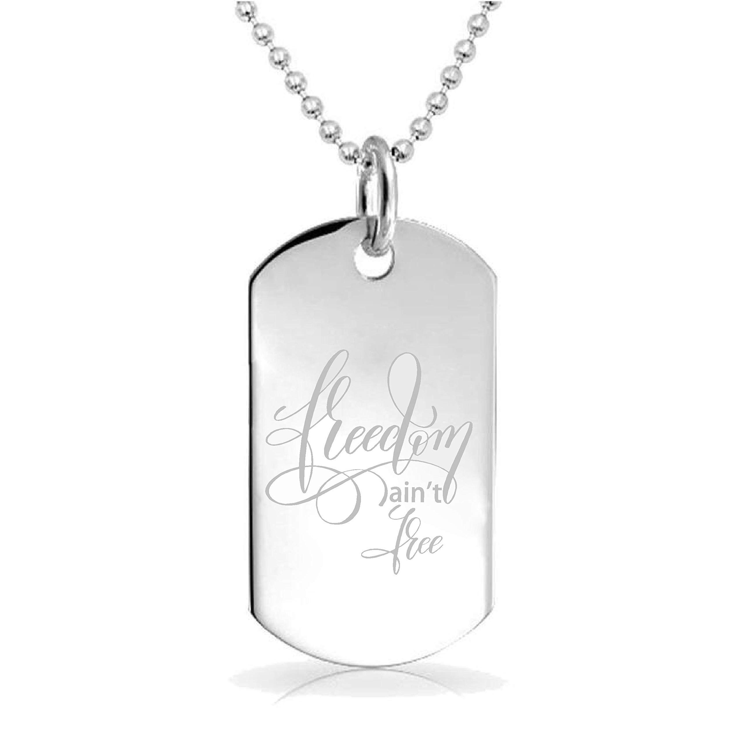 Custom Engraved Freedom Pendant Necklace - Perfect Gift for Jewelry & Bag Lovers