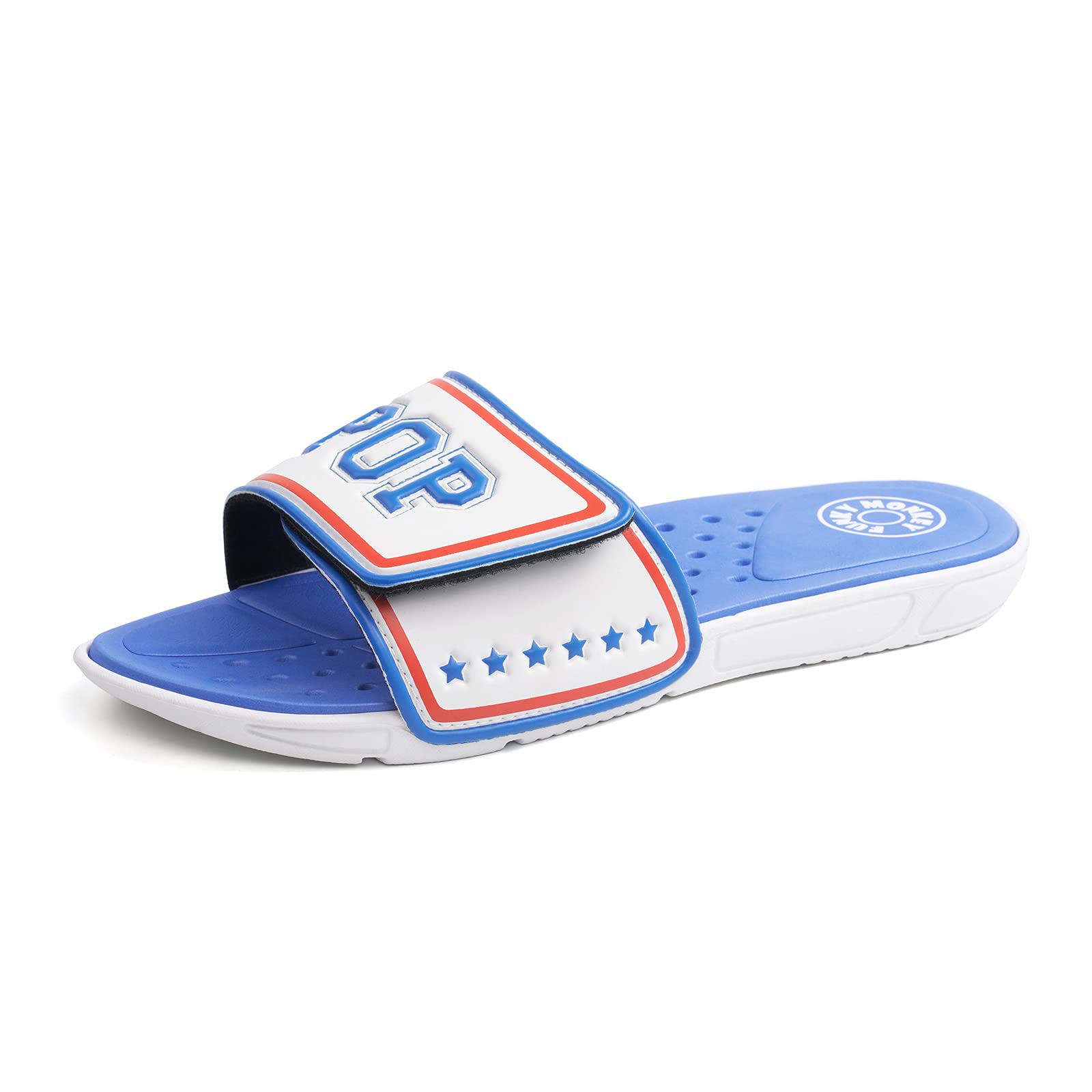 **FUNKYMONKEY Men's Adjustable Slide Sandals - Quick-Dry Comfort Footbed - Perfect for Beach, Pool, Shower & Casual Wear**