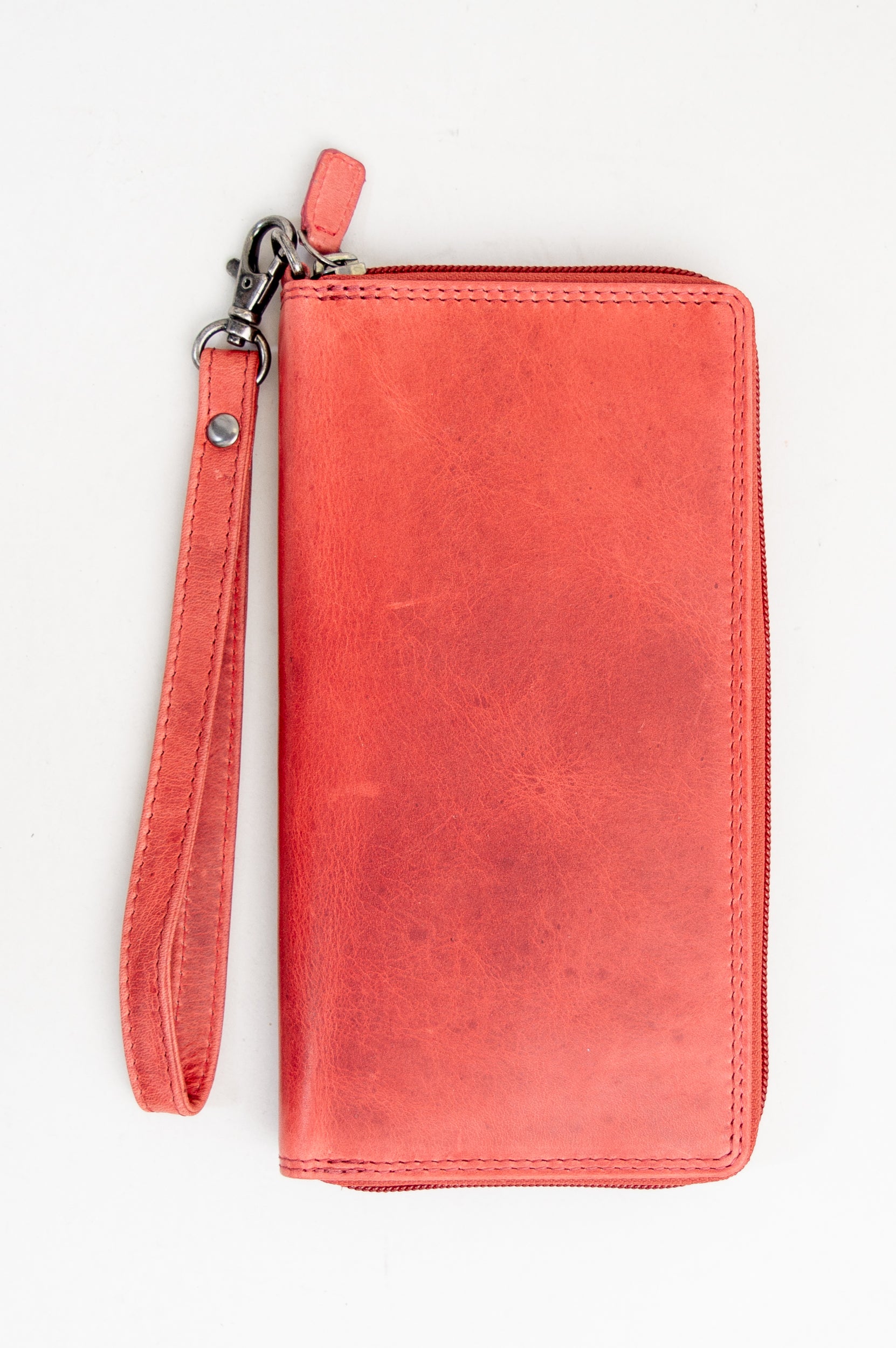 Adrian Klis 195 Genuine Buffalo Leather Wallet for Men - Red, Slim Bifold RFID Blocking - Perfect for Everyday Carry & Travel