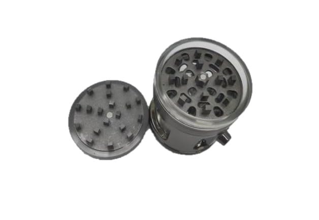 Premium Electric Herb Grinder & Dispenser - Automatic, Large Capacity, LED Light, Zinc Alloy (Gun Metal Grey) - Perfect for Kitchen, Cooking, Baking & Herbal Medicine Preparation