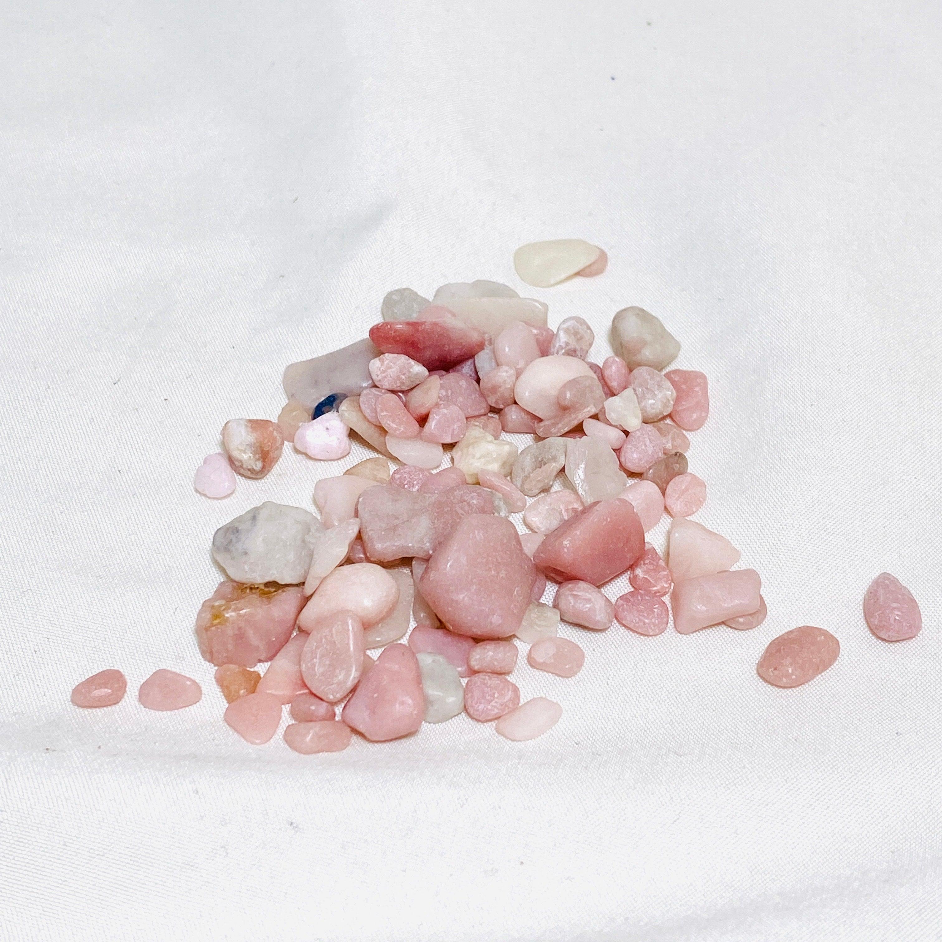 50g Mini Tumbled Pink Opal Stones - Natural Healing Crystals for Meditation, Reiki, Jewelry Making & Home Decor