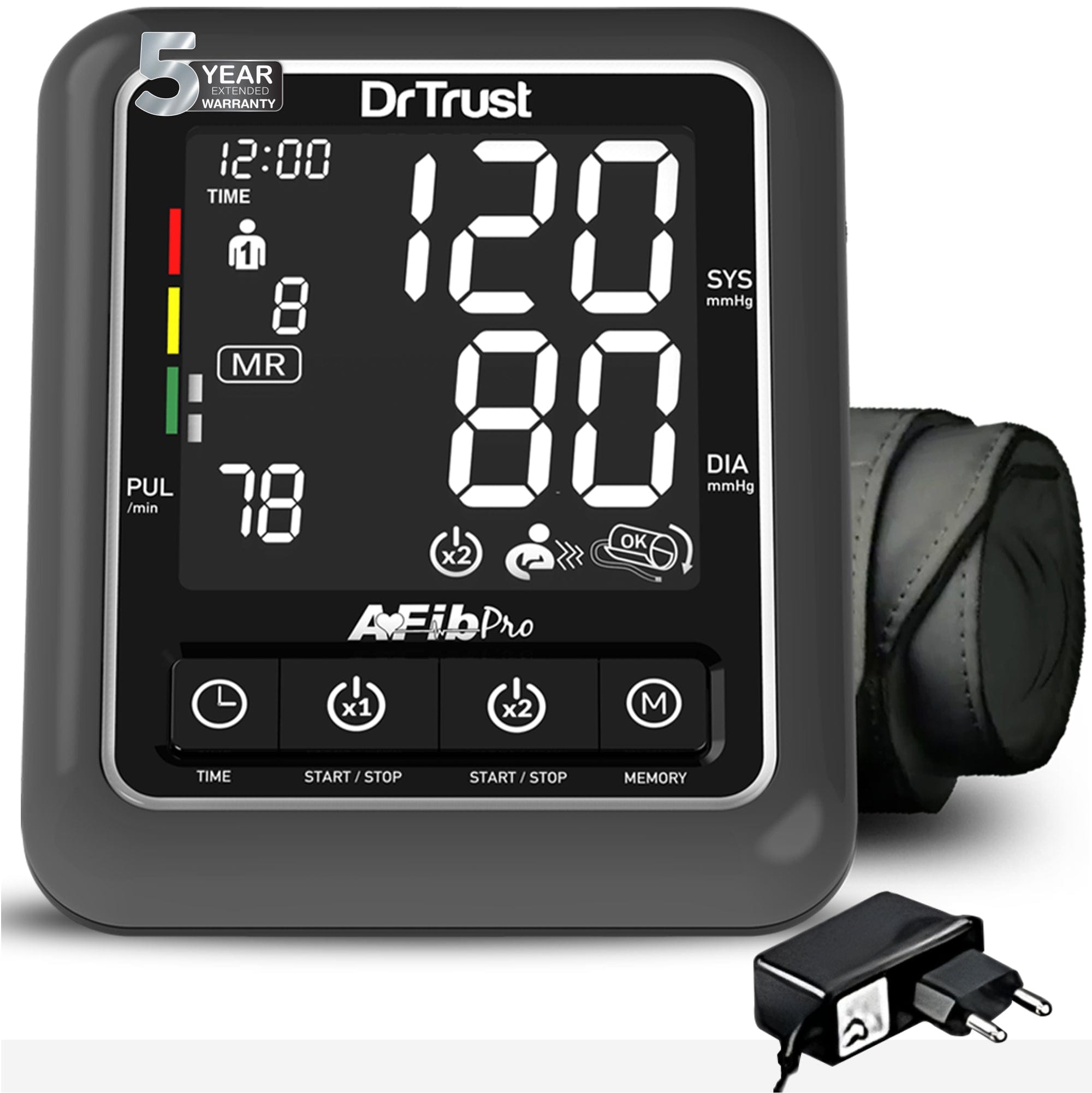 Dr Trust USA Afib Talk Atrial Fibrillation Blood Pressure Monitor - Accurate Digital BP Machine with Irregular Heartbeat Detection for Home Use (Model 104) - Perfect for Seniors & Heart Health Monitoring