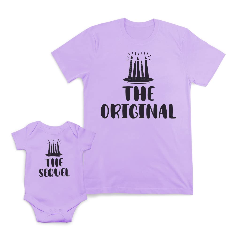 Mother and Baby Matching Outfits Set - 100% Cotton Lavender Mommy & Me Outfits for Newborn & Medium Size - Perfect for Mother's Day, Family Photos & Special Occasions