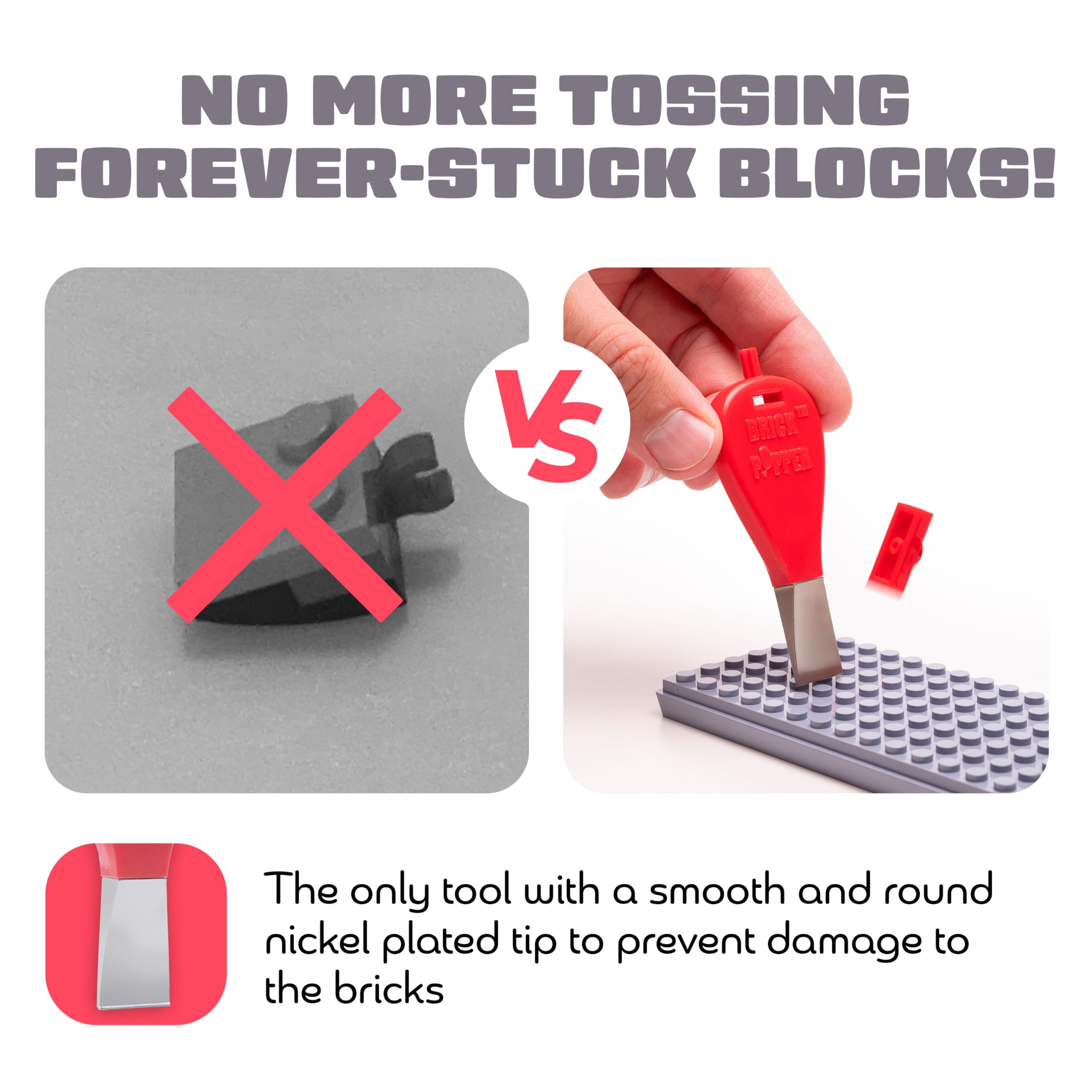 World's Fastest Brick Separator Tool - Efficient Lego Brick Remover for Kids & Adults - Essential Building Toy Accessory for Ages 6+ (Red) - Perfect for Lego Sets, MOC Projects & Classroom STEM Activities