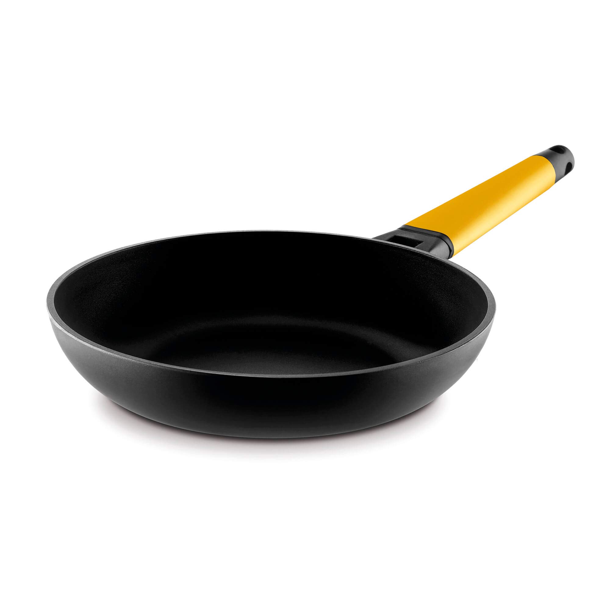 8-22 Inch Nonstick Frying Pan with Removable Steel Handle, 22cm Cast Aluminum Skillet, Yellow Cookware for Kitchen - Perfect for Sautéing, Frying Eggs & Pancakes