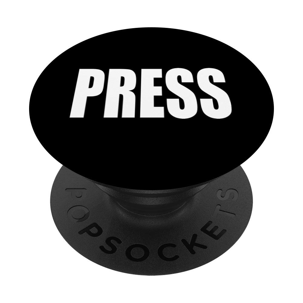 PRESS Gift for News Journalist Reporter - Custom Camera Crew Shirt & PopSockets Phone Grip Stand for iPhone, Android, Tablets - Perfect for Media Professionals, Reporters, Photographers