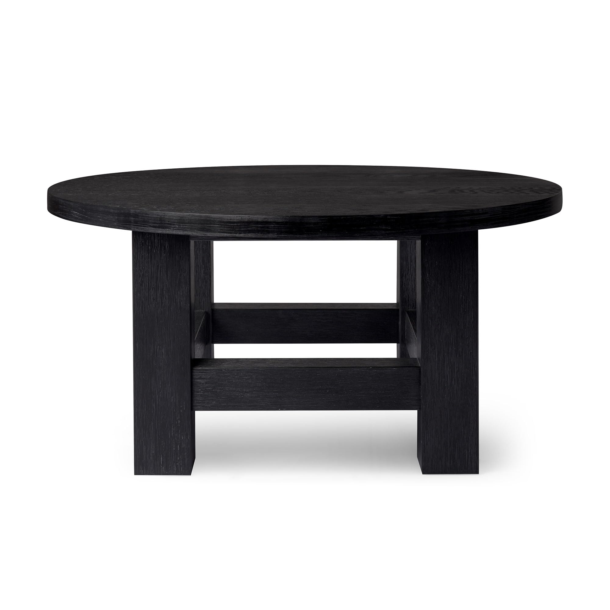 Rustic Round Wood Coffee Table - 35
