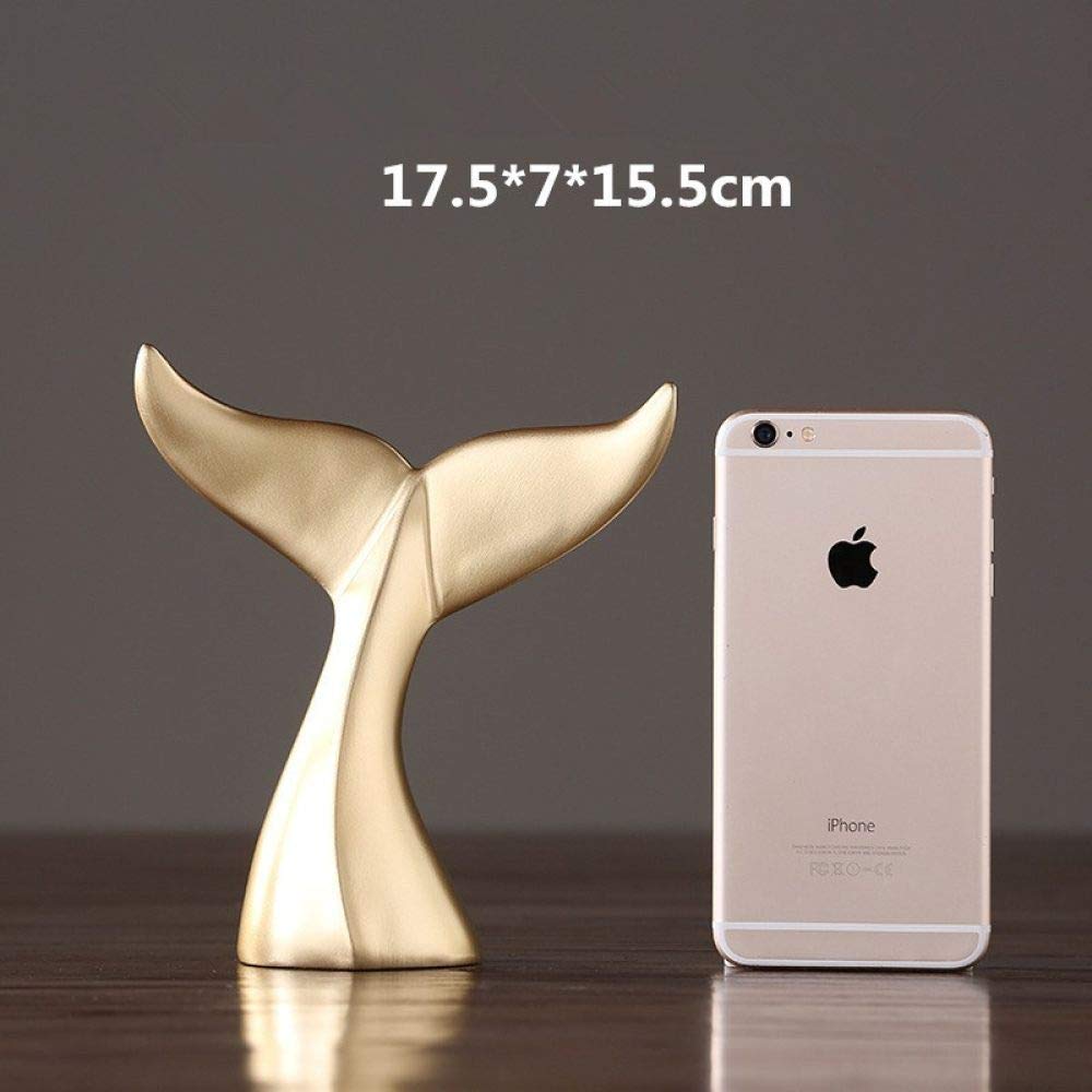 Premium Nordic Home Decor - Golden Elephant, Giraffe & Rhino Resin Animal Statues for Living Room, Office Desk Display | Creative Sculpture Collection (Includes Whale Tail Design) - Perfect for Modern Interior Design & Gift Giving