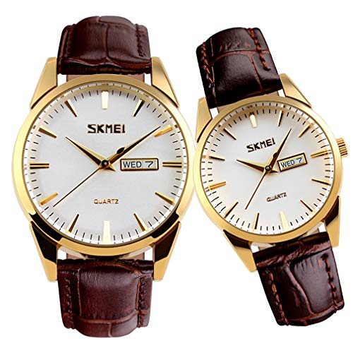 Brown strap*Gold case*White Dial