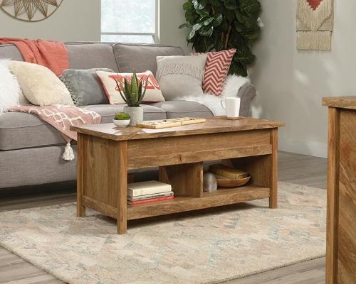 Lift Top Coffee Table with Storage - Modern Cannery Bridge Design, Solid Sindoori Mango Wood - Perfect for Living Room, Home Office & Small Spaces