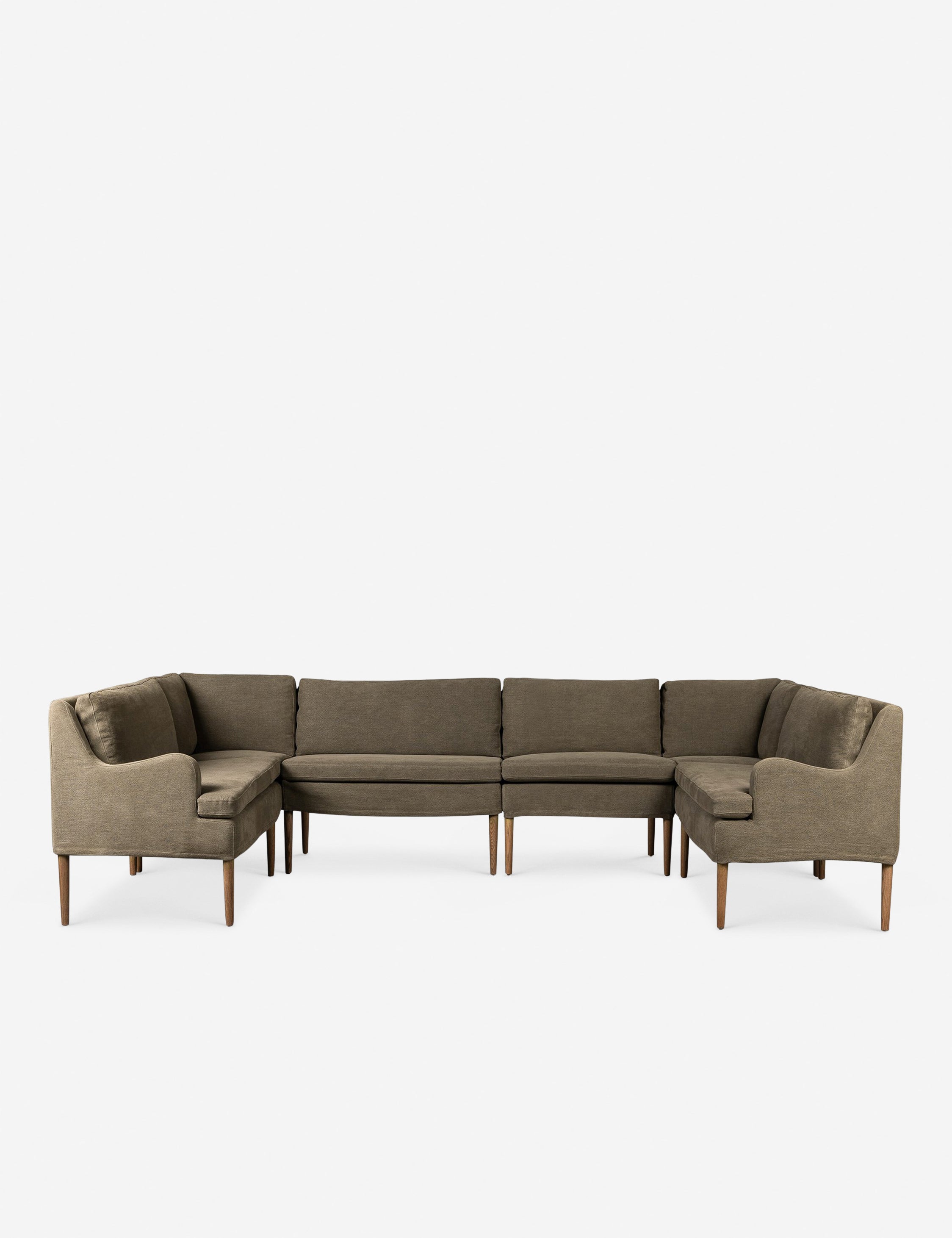 Aurelia U-Shaped Dining Banquette by Amber Lewis x Four Hands - Modern Upholstered Booth Seating for Kitchen, Dining Room & Breakfast Nook