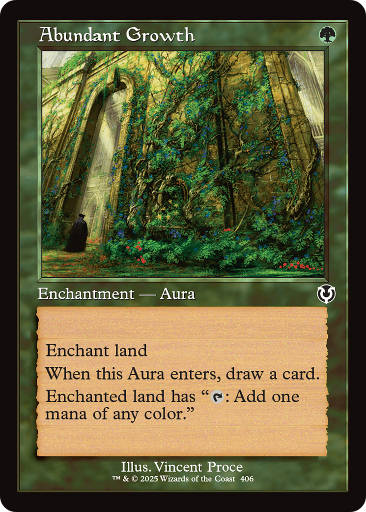 Abundant Growth Retro Frame Card - Innistrad Remastered MTG Collectible - Perfect for Magic: The Gathering Deck Building & Strategy Games