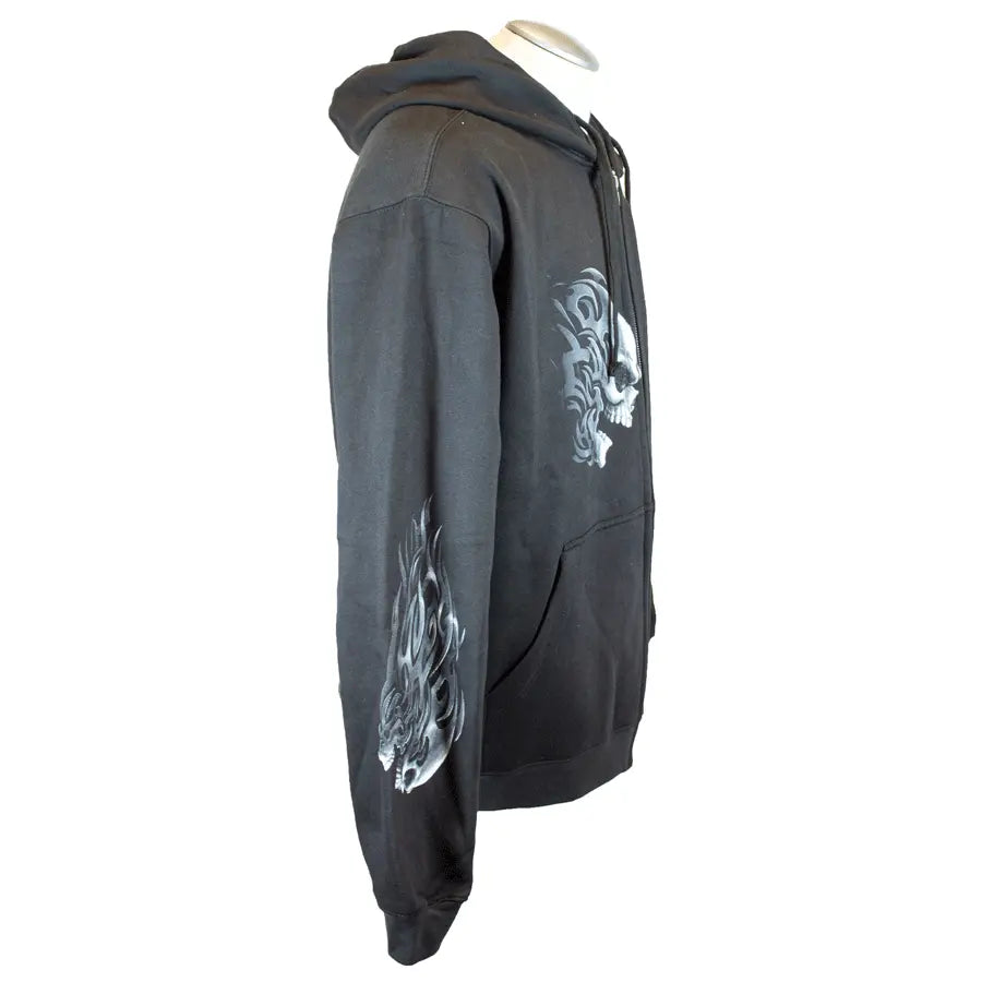 BOL Men's Skull Print Zipper Hoodie - Stylish Streetwear for Casual Outfits & Urban Fashion