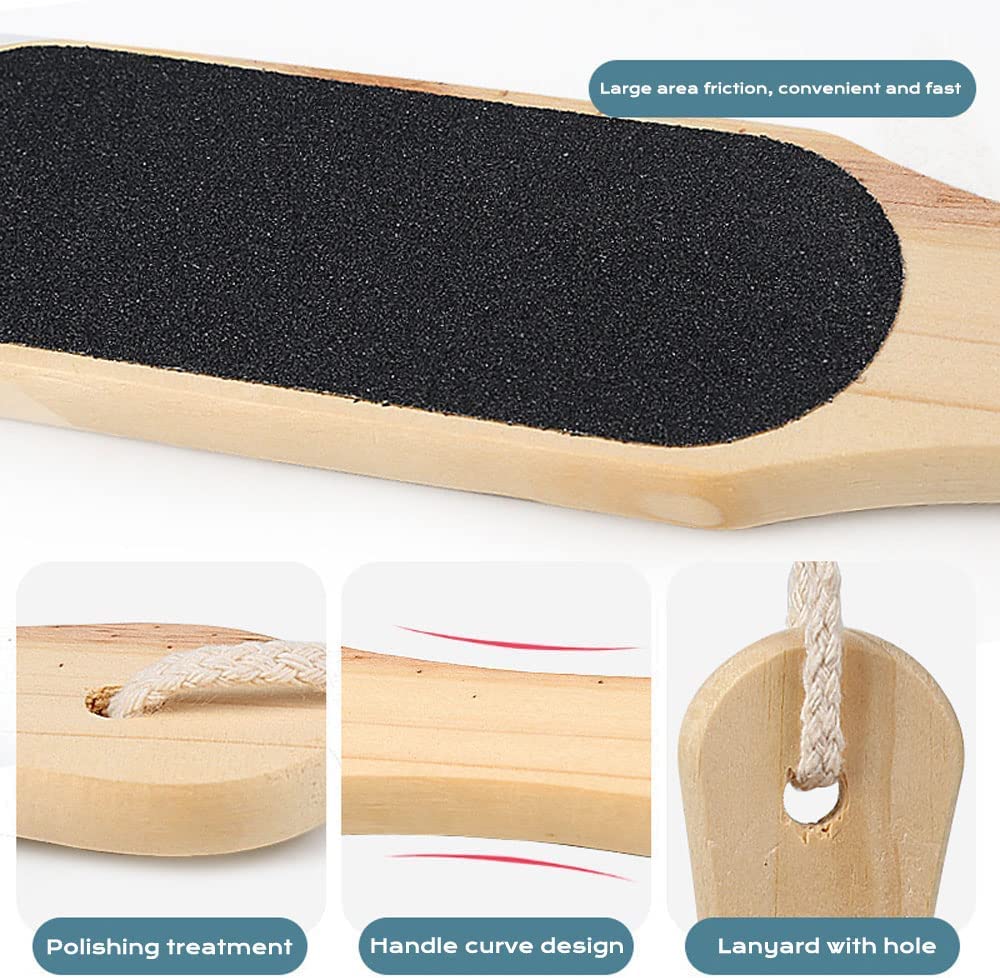 2-Pack Soft Exfoliating Foam Bath Sponges for Adults & Kids - Gentle Body Scrubber with Wooden Foot File - Perfect for Shower, Spa & Daily Skin Cleansing Routine