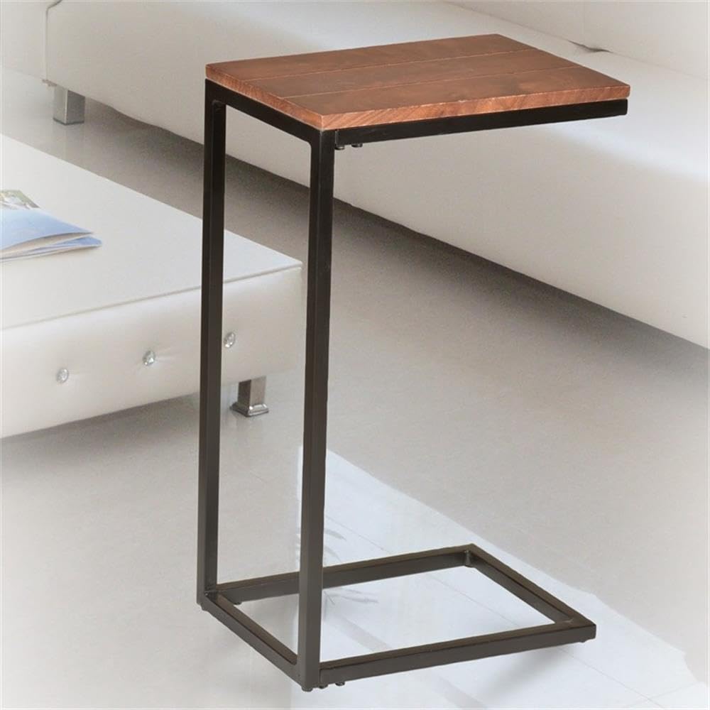 Aggie Wood Computer Tray Table - Chestnut & Black Finish - Laptop Desk for Home Office, Bed, Couch - Portable Workstation with Storage Shelf