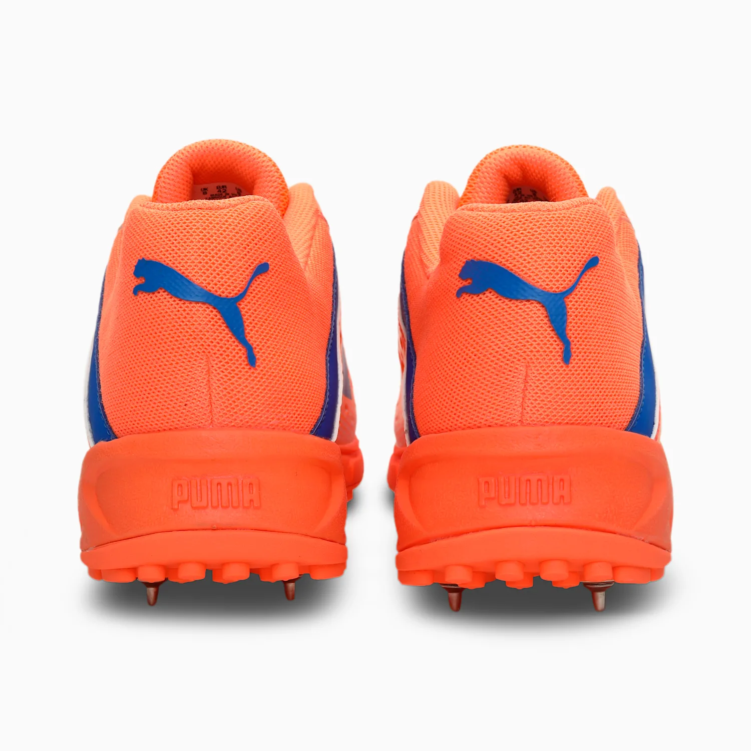 Puma Spike 22.2 Cricket Shoes - Neon Citrus & Bluemazing White Metal Spikes for Men | Lightweight Performance Footwear for Professional Cricket Matches & Training