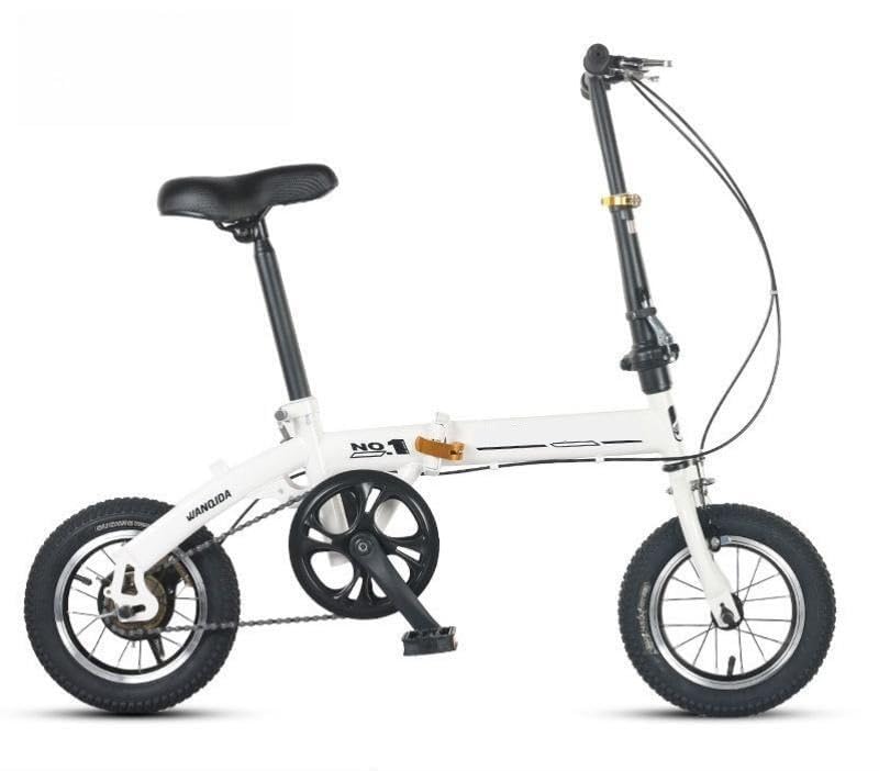 12 Inch Folding Mountain Bike for Adults & Teens - Lightweight Compact White Bicycle - Perfect for Commuting, Travel & Urban Cycling