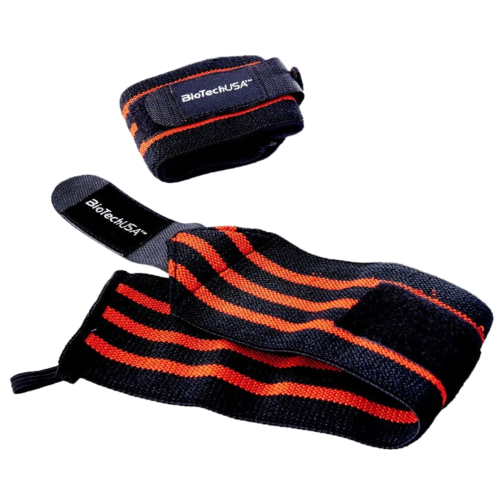 BioTechUSA Bedford 8 Wrist Wraps (35cm) - Black & Red Weightlifting Wrist Support for Gym Training & Powerlifting - Ideal for CrossFit, Bodybuilding & Strength Workouts