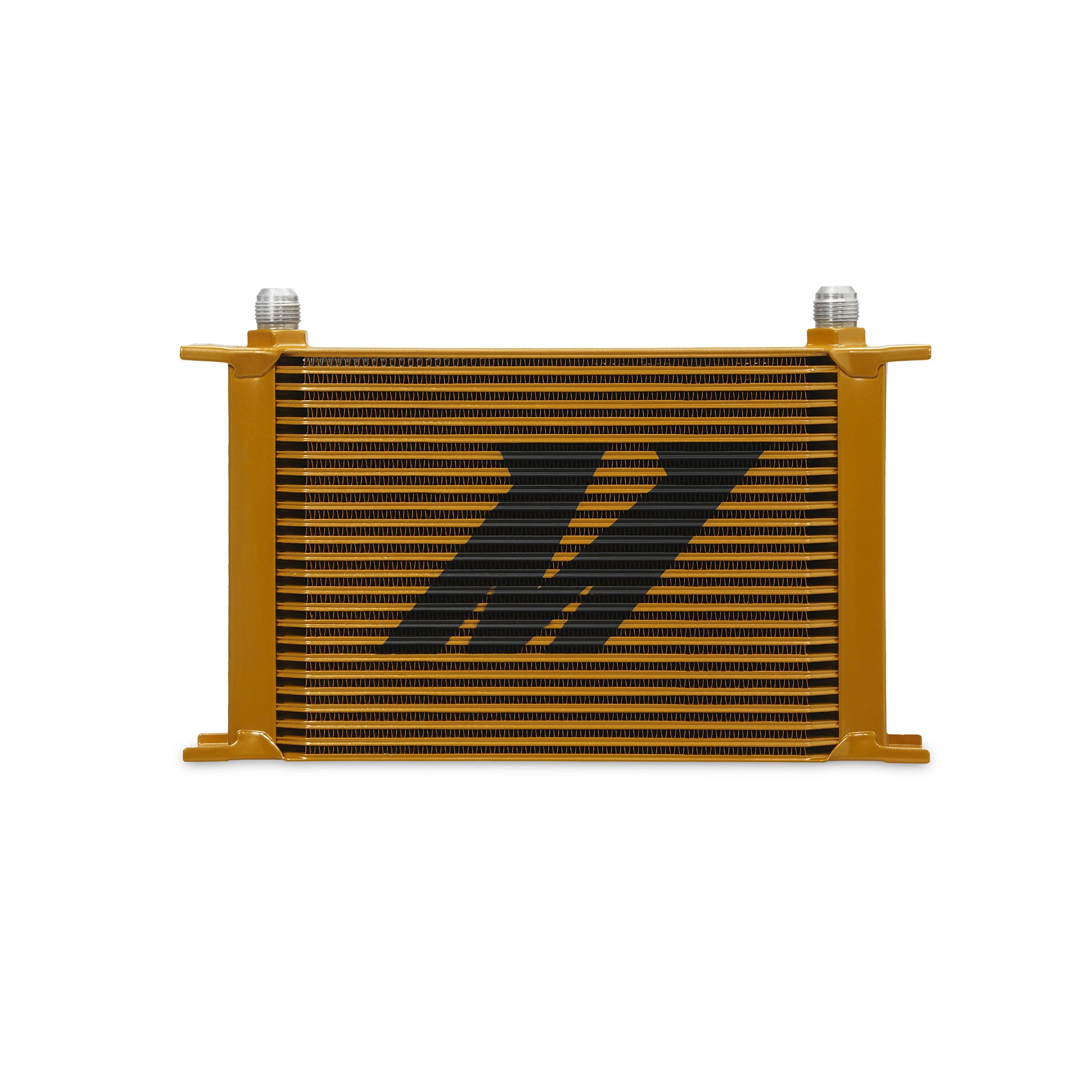 Mishimoto Universal 25 Row Oil Cooler Heat Exchanger - Gold Finish for High-Performance & Racing Vehicles - Improves Engine Cooling & Extends Lifespan
