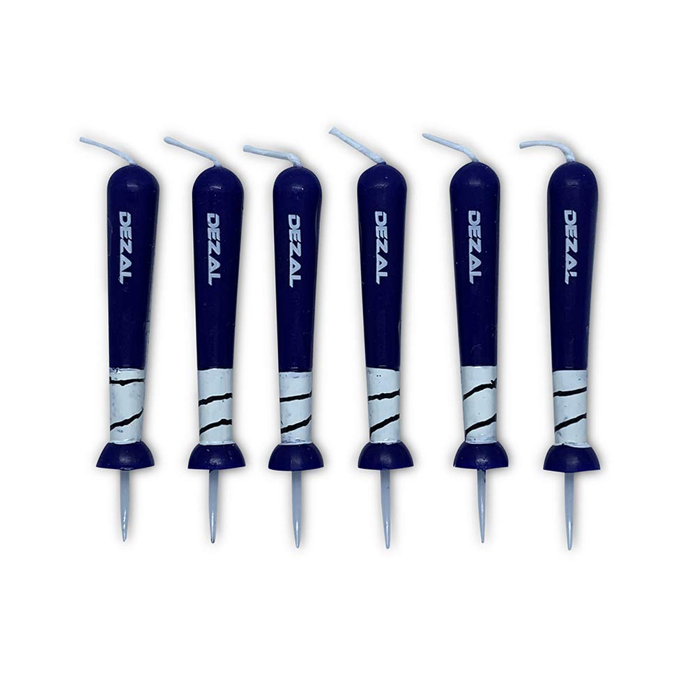 Blue Baseball Bat and Softball Bat Shaped Candles - 6 Pack Baseball Party Decorations, Cupcake & Cake Toppers for Baseball Birthday, Sports Theme Party Supplies - Perfect for Baseball Fans, Softball Fastpitch Games & Sports Themed Celebrations (Navy Blue)