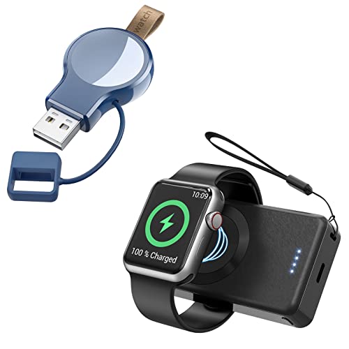 Portable Magnetic Wireless Charger for Apple Watch Series 7/6/5/4/3/2/1/SE - Fast USB Charging Dock with LED Indicator | Perfect for Travel, Office & Nightstand Charging