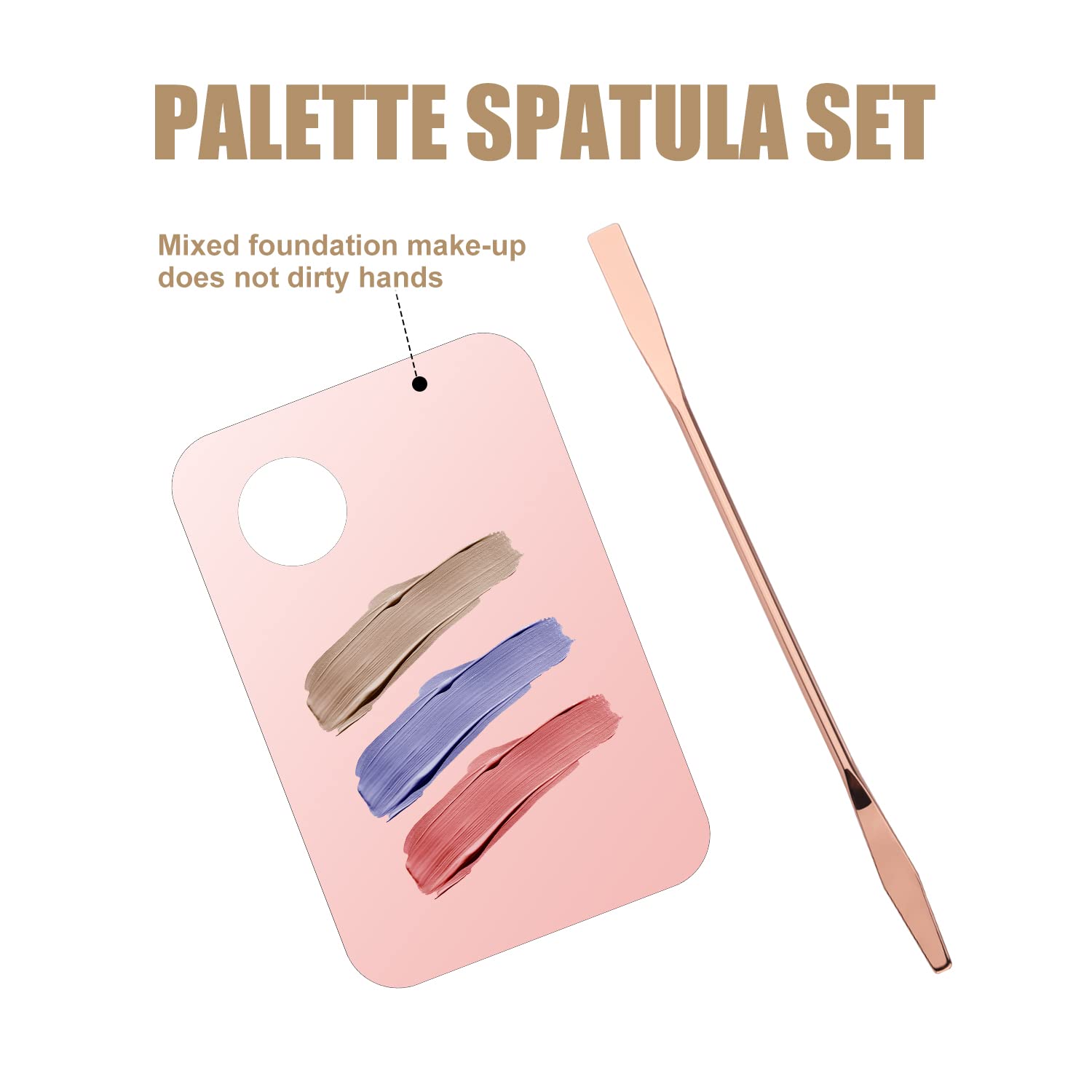 LUTER Acrylic Makeup Spatula & Mixing Palette Set - Foundation & Nail Art Cosmetic Tool Kit with Stainless Steel Spatula (Pink) | Perfect for Professional Makeup Artists & DIY Beauty Enthusiasts