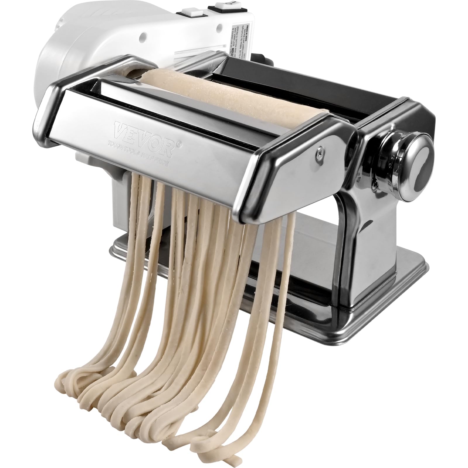 VEVOR Electric Pasta Maker Machine - 9 Adjustable Thickness Settings, Stainless Steel Noodle Roller & Cutter - Professional Pasta Making Kit for Homemade Spaghetti, Fettuccine, Lasagna - Ideal for Italian Cuisine, Family Cooking & Restaurant Use