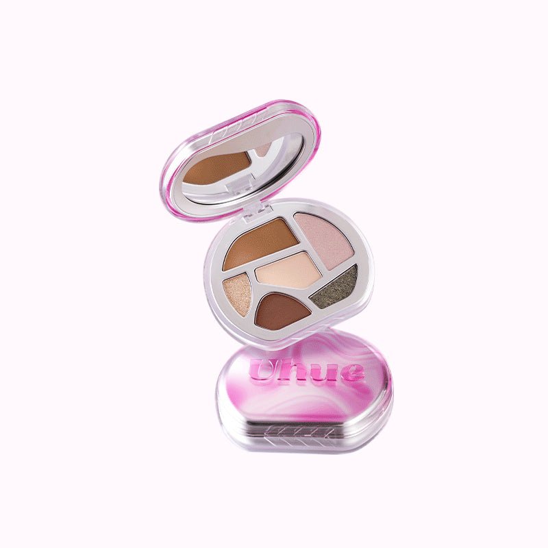 UHUE Peach Airwave Makeup Powder Palette - Soft Matte Blush & Highlighter Set for Natural Glow | Perfect for Everyday Makeup & Professional Contouring