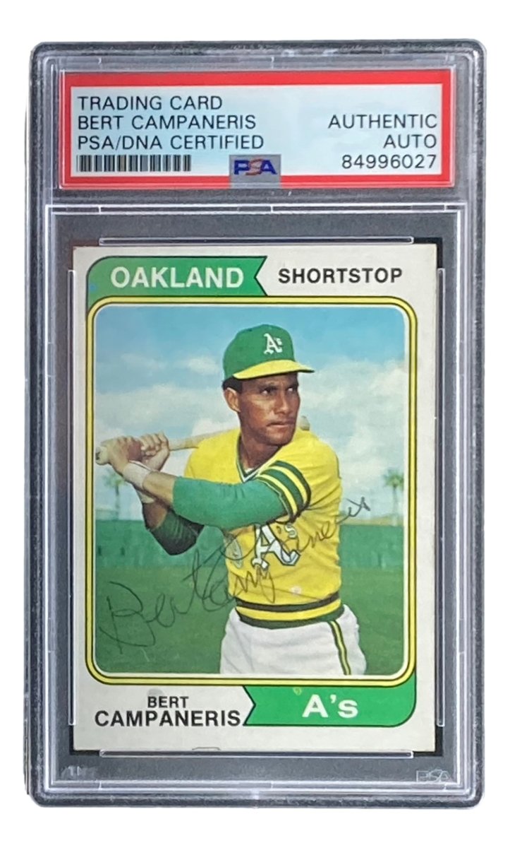 Bert Campaneris Autographed 1974 Topps #155 Baseball Card - Oakland A's PSA/DNA Certified - Perfect for Sports Memorabilia Collections & Baseball Fan Gifts
