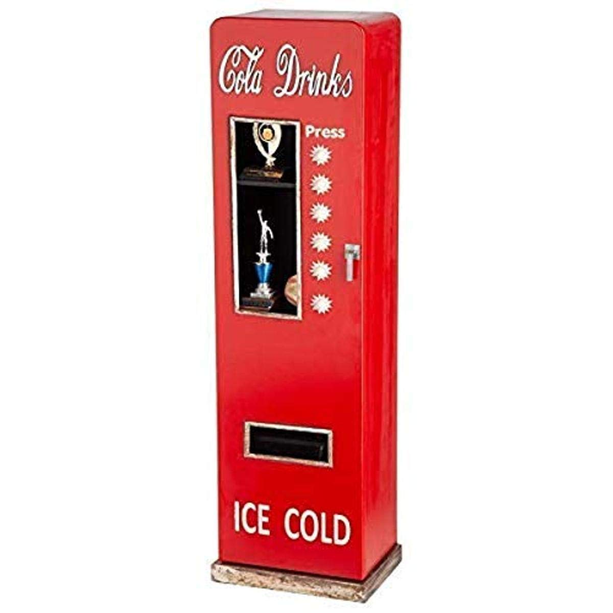 Vintage 1950s Cold Drink Soda Pop Machine Cabinet - Retro Style Beverage Dispenser for Home Bar, Man Cave, or Diner Decor - Full Color Design by Design Toscano