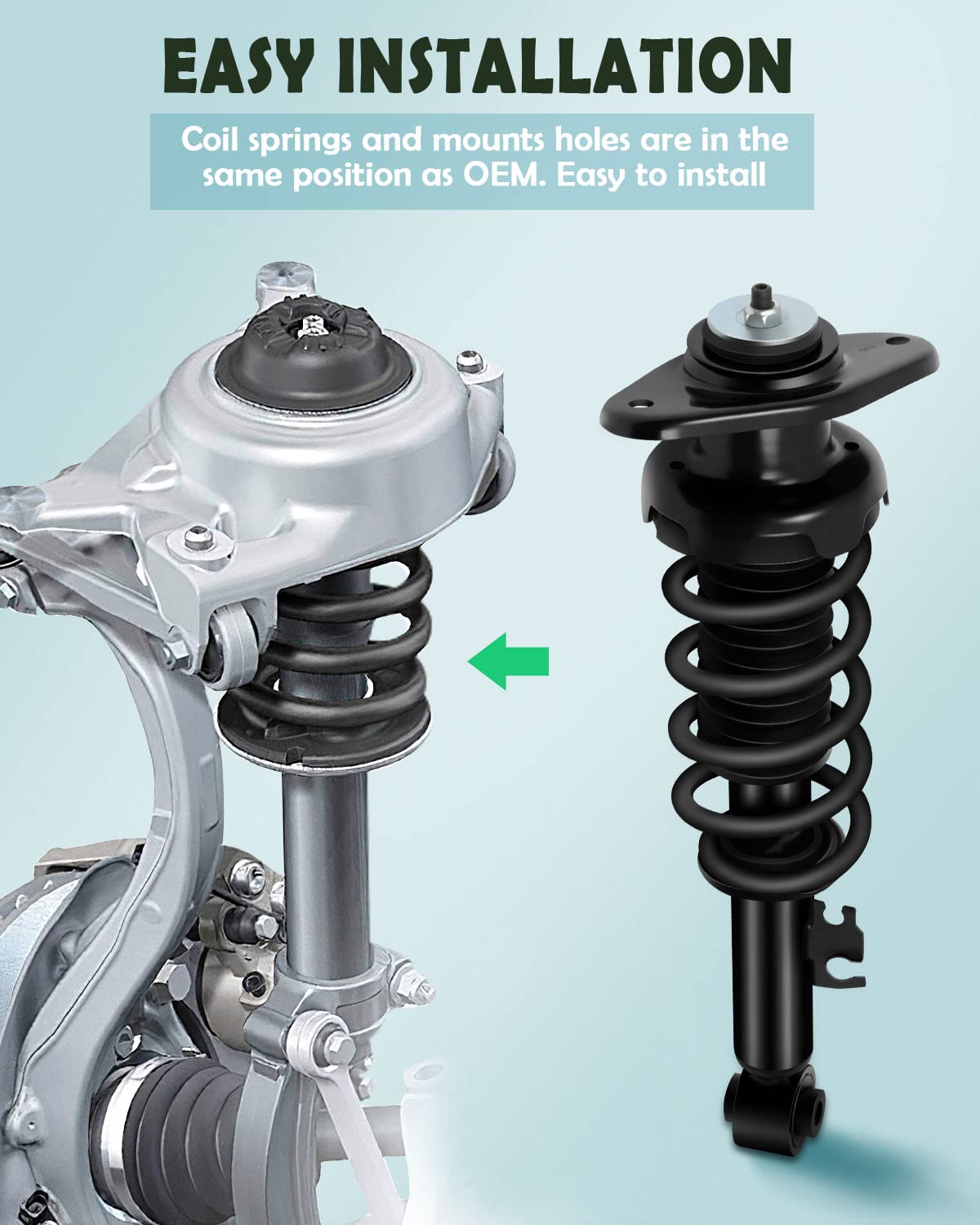 SCITOO Complete Strut Coil Spring Assembly for 2002-2006 Mini Cooper (Rear Pair) - Replacement Suspension Parts for Smoother Ride & Better Handling