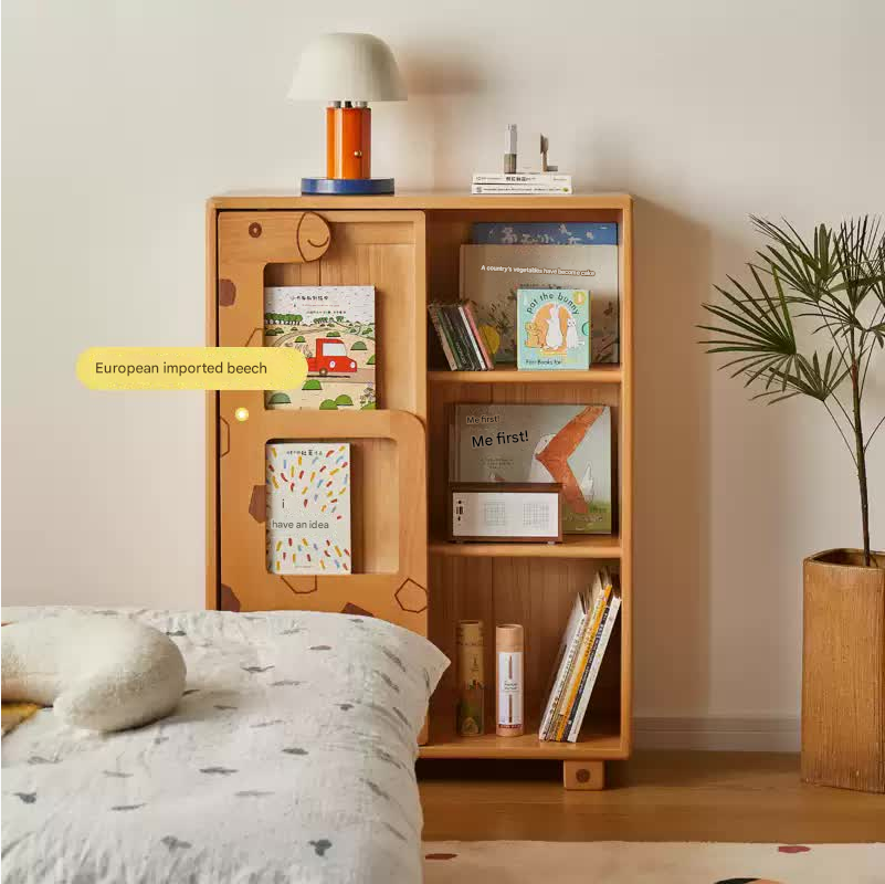 Sturdy Oak Solid Wood Multi-Layer Kids Bookcase - Durable Children's Bookshelf for Bedroom, Nursery & Playroom Organization