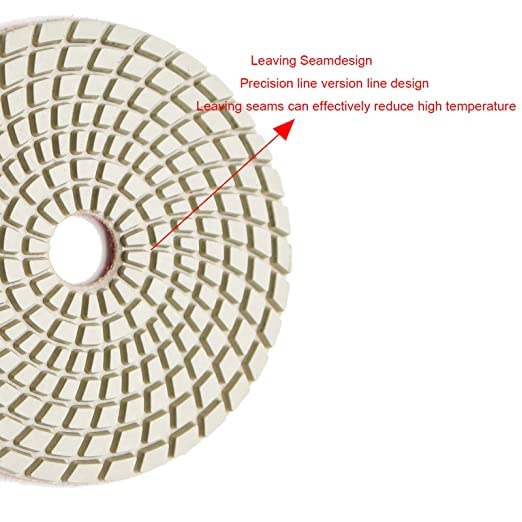 8Pcs Diamond Polishing Pads Set - 4 Inch Wet/Dry for Granite, Marble, Quartz, Concrete - 50# to 3000# Grit with 5/8