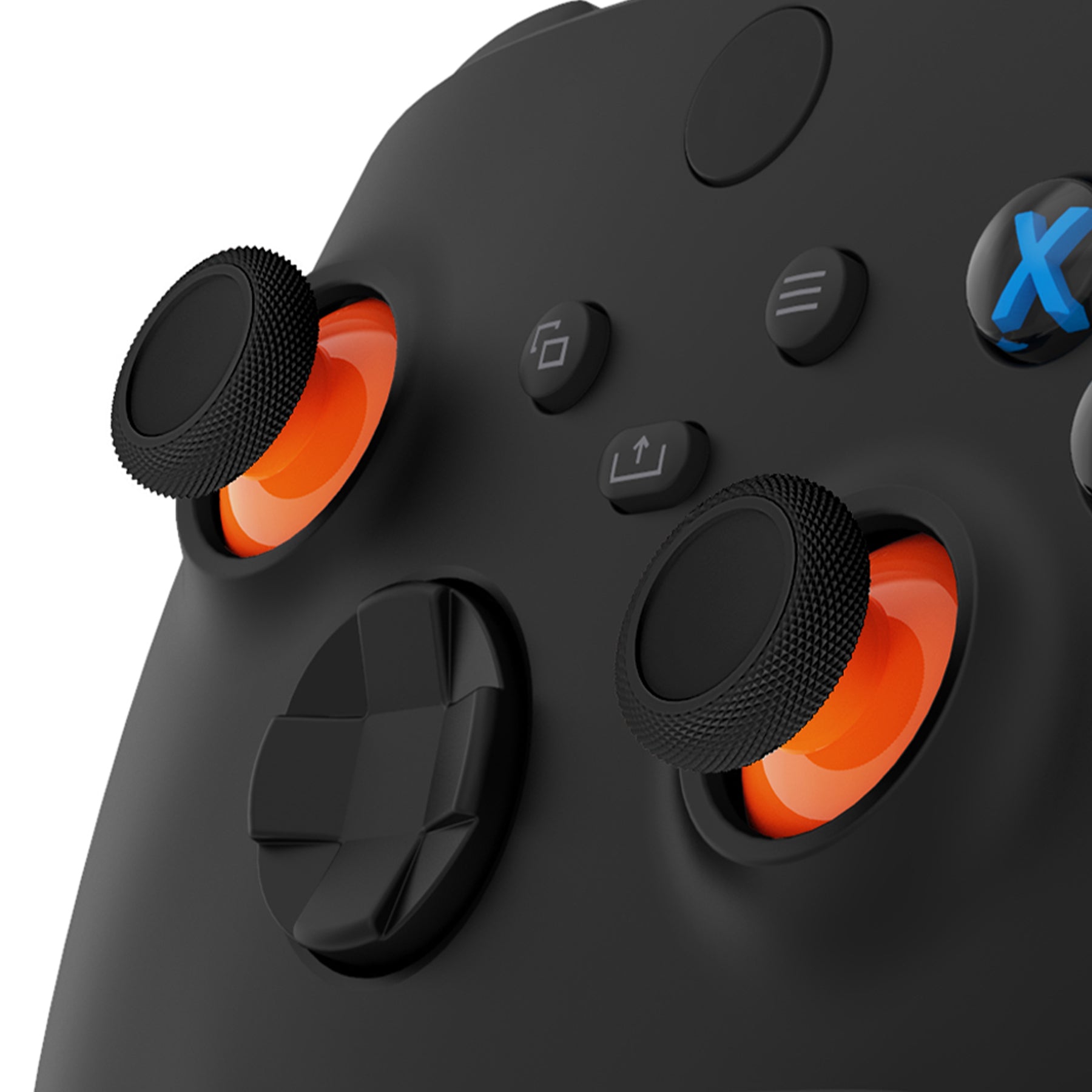 eXtremeRate Orange & Black Replacement Thumbsticks for Xbox Series X/S Controller - Compatible with Xbox One, Xbox One X/S & Elite Controllers - Premium Custom Joystick for Enhanced Gaming Performance - Perfect for FPS, Racing & Action Games - Model JX3432