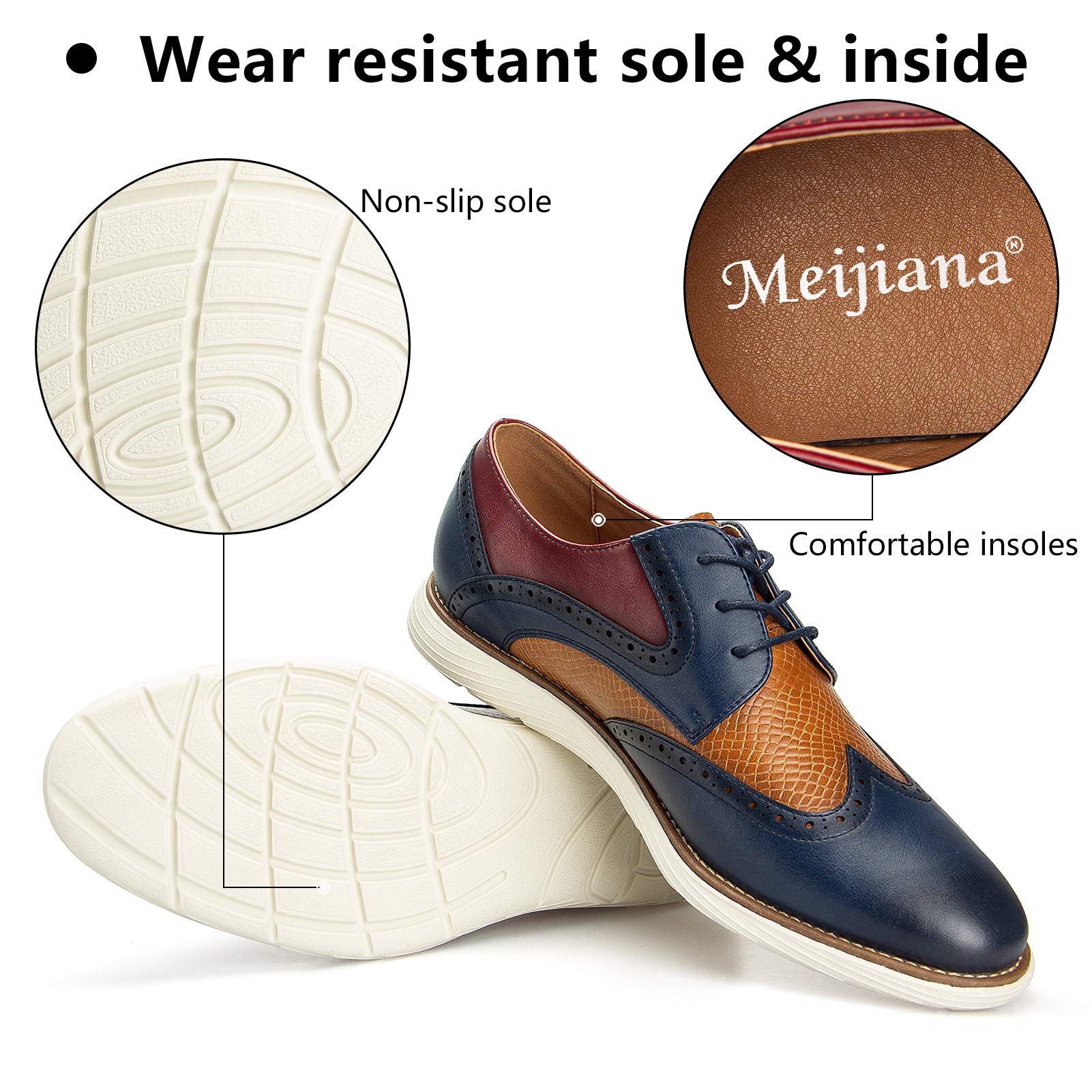 Meijiana Men's Oxford Dress Shoes - Lightweight Lace-Up Formal Shoes for Business, Office & Wedding - Comfortable & Stylish Men's Footwear