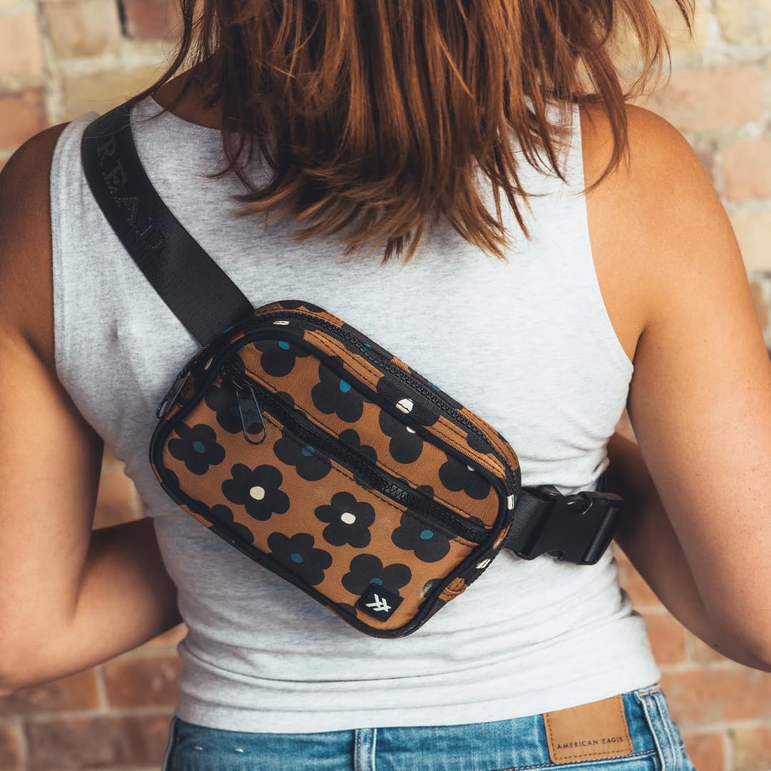Durable & Stylish Thread Wallets Fanny Pack - Crossbody Sling Bag for Women & Men - Secure Travel Essentials Carrier for Phone, Wallet & Personal Items (Black) - Perfect for Hiking, Concerts & Daily Commute