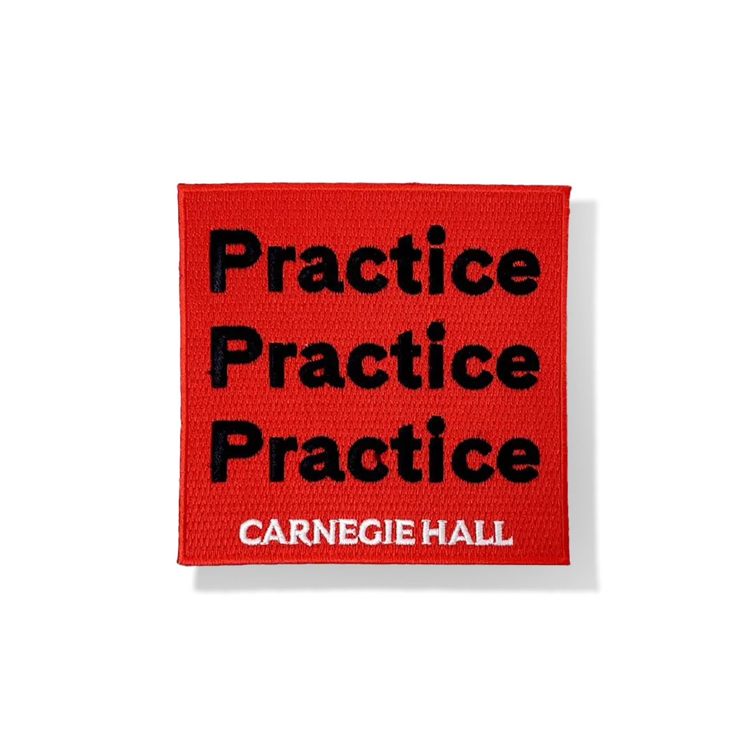 Practice Makes Perfect Motivational Iron On Patch - DIY Sew On Embroidered Badge for Jackets, Bags & Hats - Inspirational Clothing Accessories for Students, Teachers & Athletes