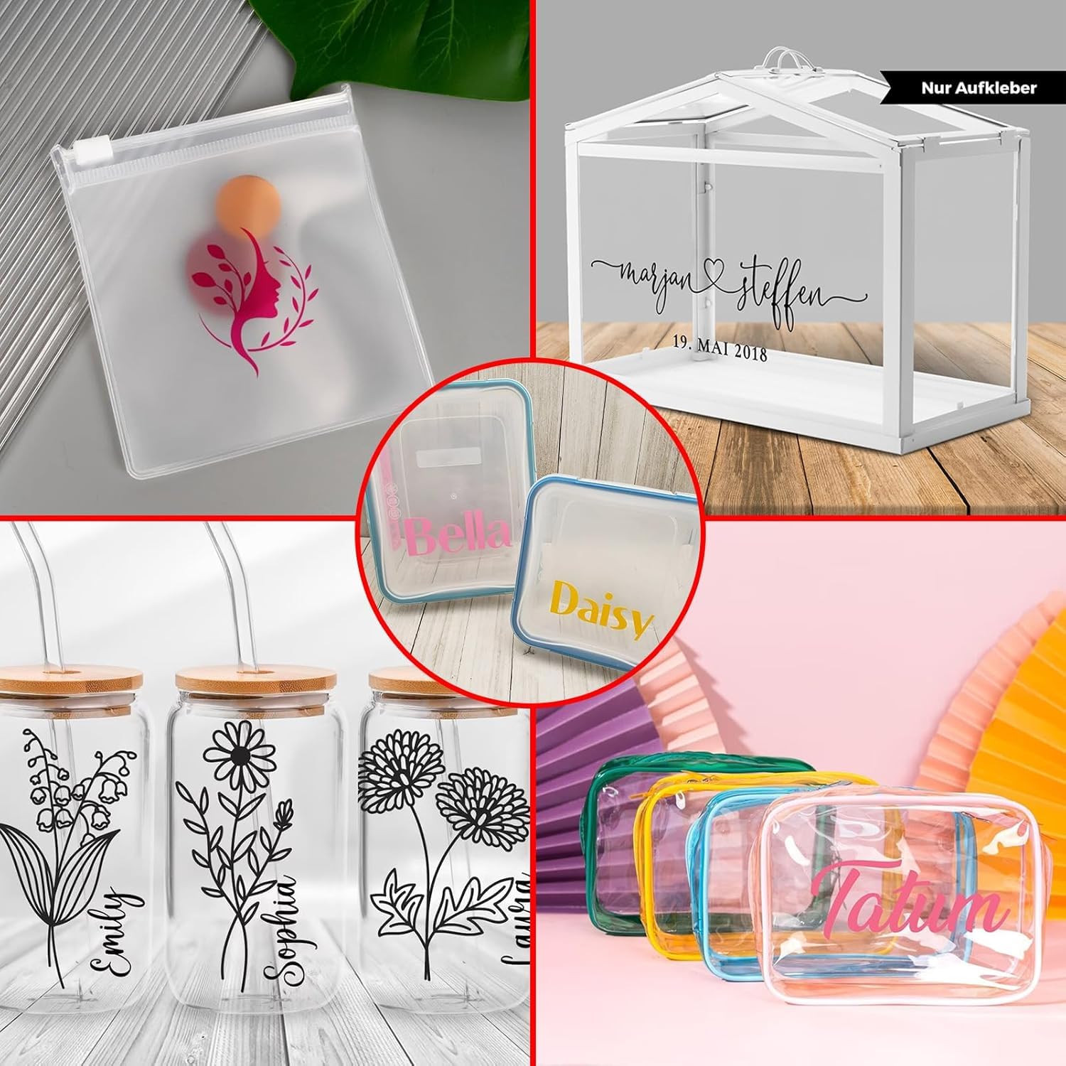Stampcolour Printable Vinyl Sticker Paper - 30 Clear Self-Adhesive Sheets for Inkjet Printers (Epson, HP, Canon, Sawgrass) | Quick-Drying, Vivid Colors, Tear-Resistant Decal Paper | Perfect for DIY Crafts, Laptop Decals & Water Bottle Labels