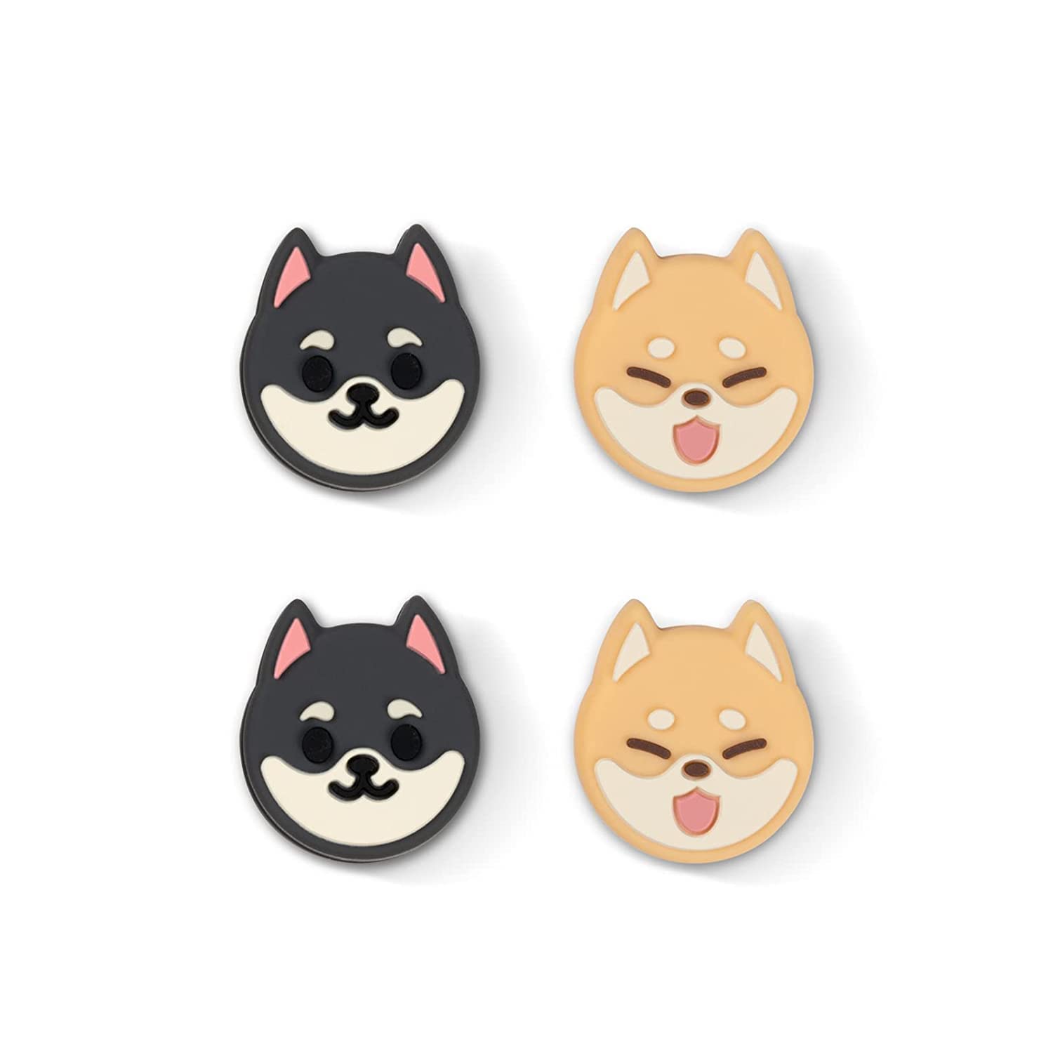 Cute Animal Themed Thumb Grip Caps for Nintendo Switch/OLED/Switch Lite - Soft Silicone Joystick Cover (4PCS, Shiba Inu Design) - Perfect for Gaming Comfort & Controller Protection