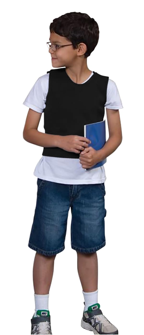 Abilitations Integrations Deep Pressure Sensory Vest for Adults & Kids - Large Size, Black - Calming Sensory Input for Autism, ADHD & Anxiety Relief - Perfect for Therapy, School & Home Use