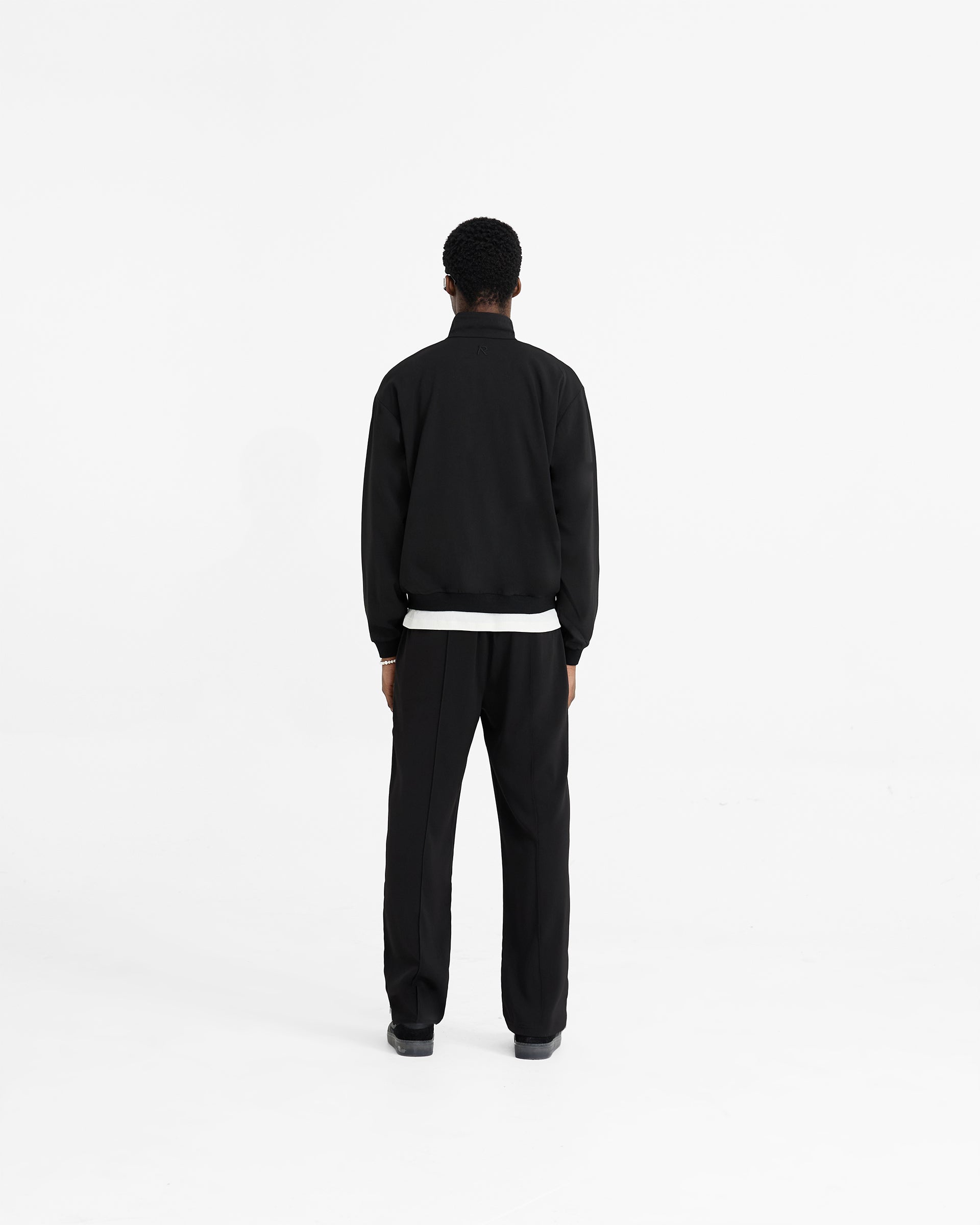 Initial Track Jacket - Black | Stylish Men's & Women's Lightweight Running Jacket for Outdoor Sports & Casual Wear