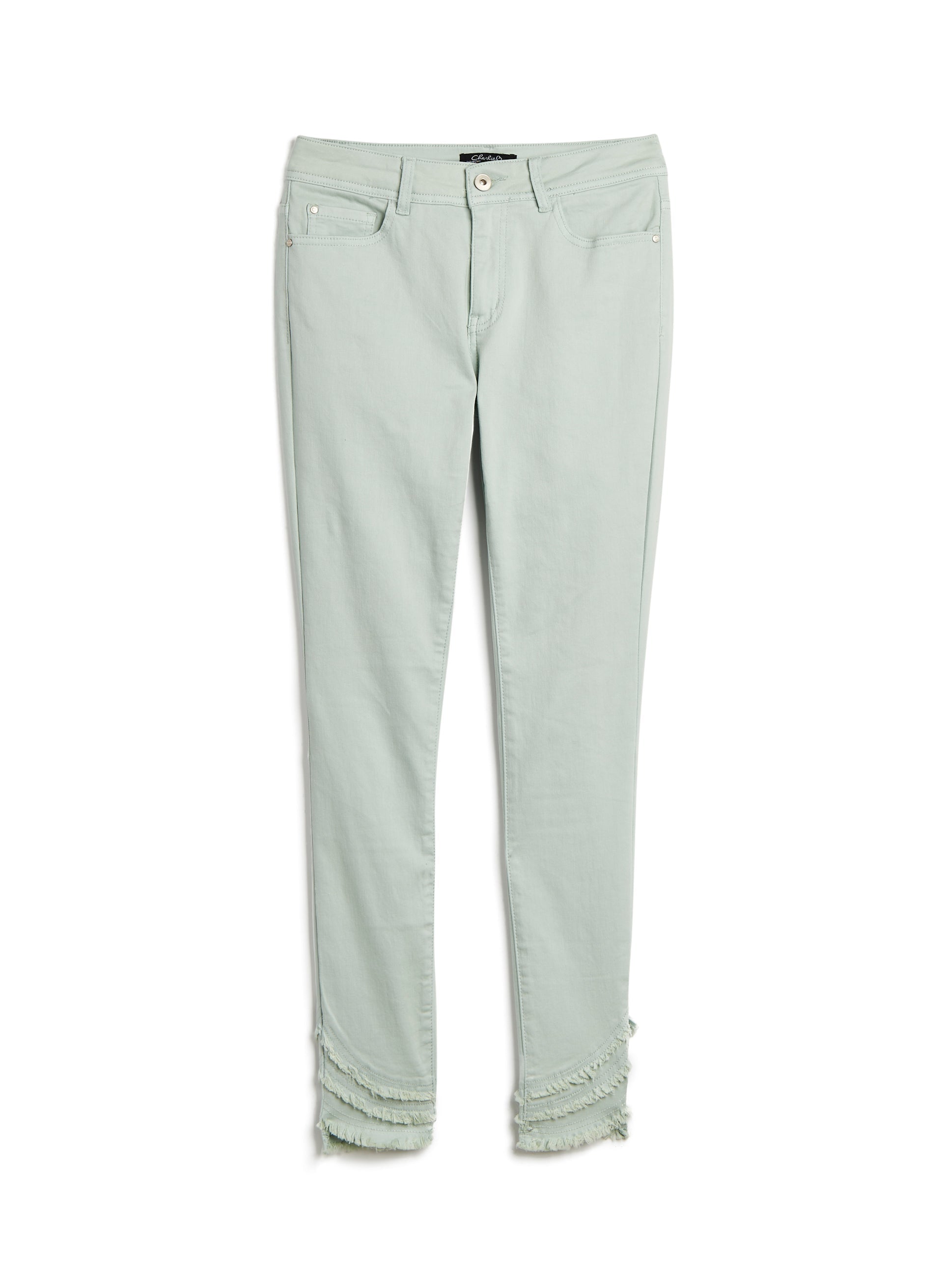 Charlie B Frayed Hem Skinny Jeans for Women - Distressed Denim Pants with Stretch Comfort | Perfect for Casual Outfits, Date Nights & Street Style Fashion
