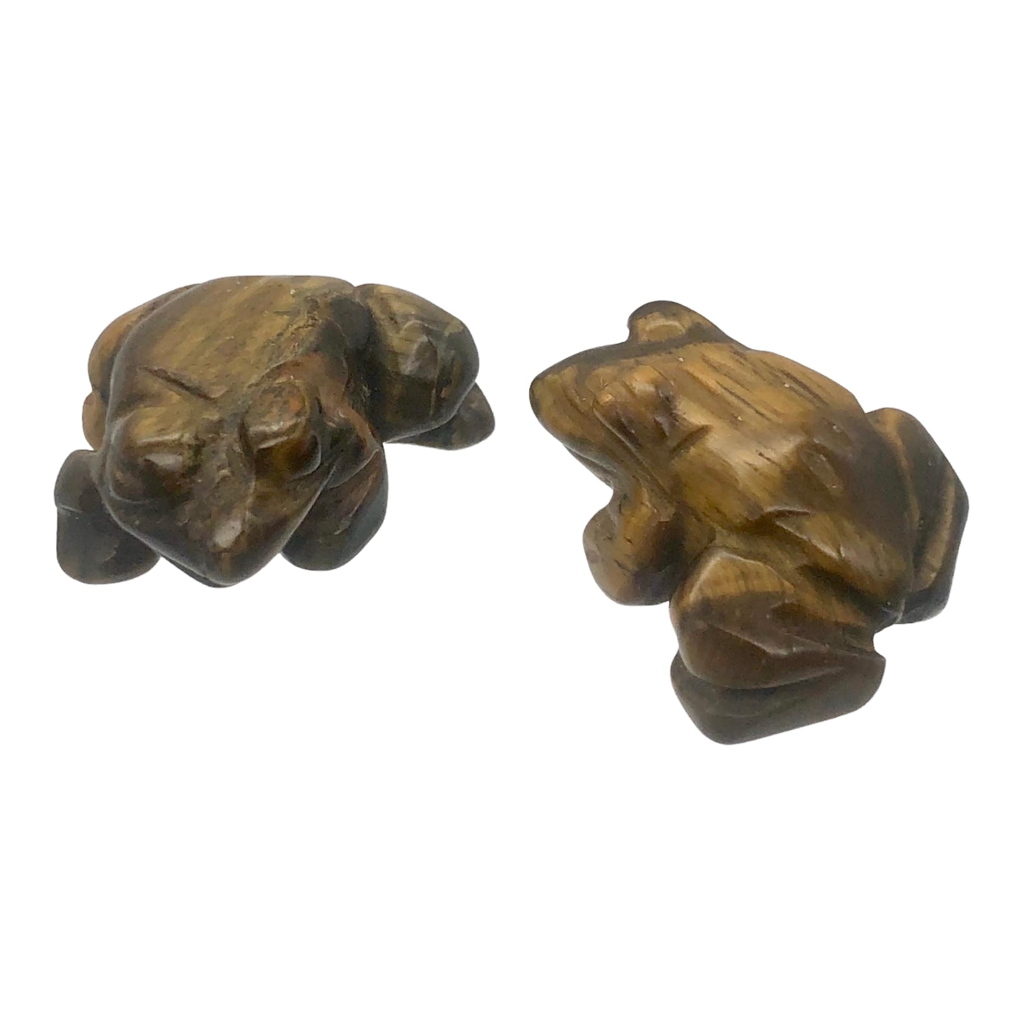 Hand Carved Tigereye Frog Beads for Jewelry Making - Prosperity 2 | Natural Stone Beads for DIY Bracelets, Necklaces & Spiritual Crafts