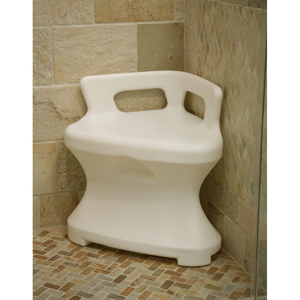 Corner Shower Seat for Elderly & Disabled - Sturdy Bathroom Bench with Non-Slip Surface - Ideal for Safe Showering & Bathing Assistance