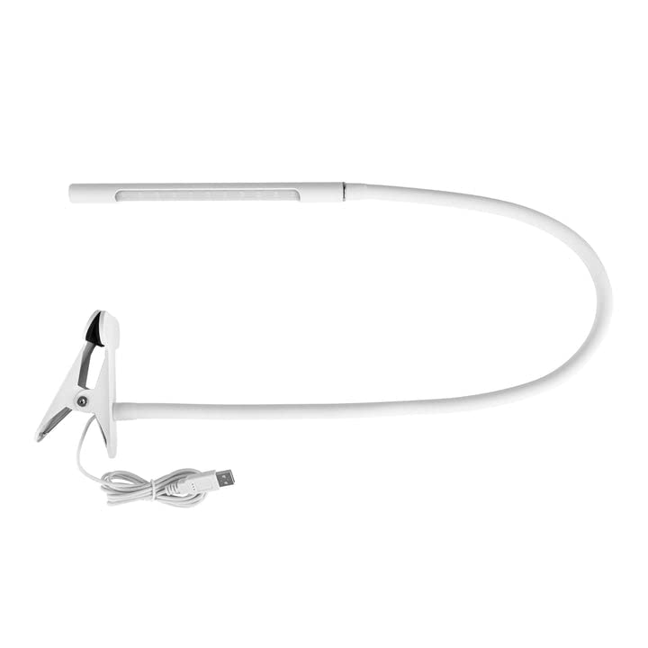 Progressive LED Desk Lamp with USB Charging - Adjustable Gooseneck Clip-On Table Lamp - Warm White & Daylight Reading Light for Office, Study, and Bedroom Use
