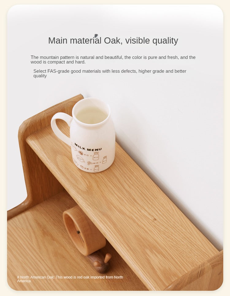 Solid Oak and Beech Wood Small Footstool - Handcrafted Ottoman Stool for Living Room, Bedroom, or Nursery - Perfect Footrest, Extra Seating, and Decorative Accent