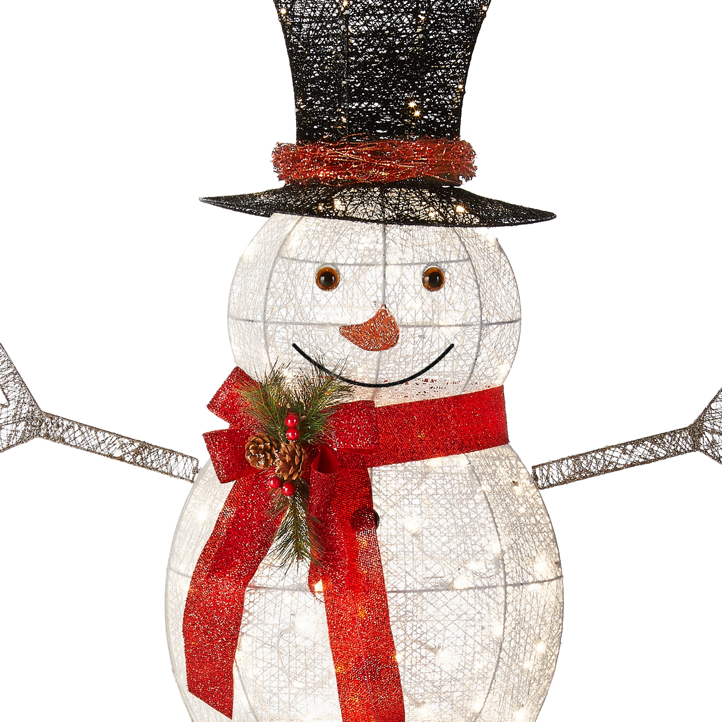 60 Inch Snowman Decoration with Warm White LED Lights - Outdoor Christmas Yard Decor for Holiday Party & Winter Festival